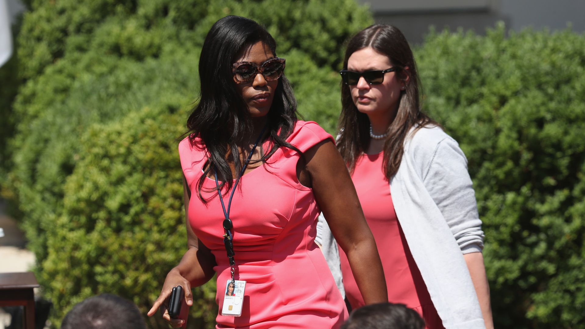 Former President Trump advisor Omarosa Manigault and White House Press Secretary Sarah Huckabee Sanders Photo: Mark Wilson/Getty Images