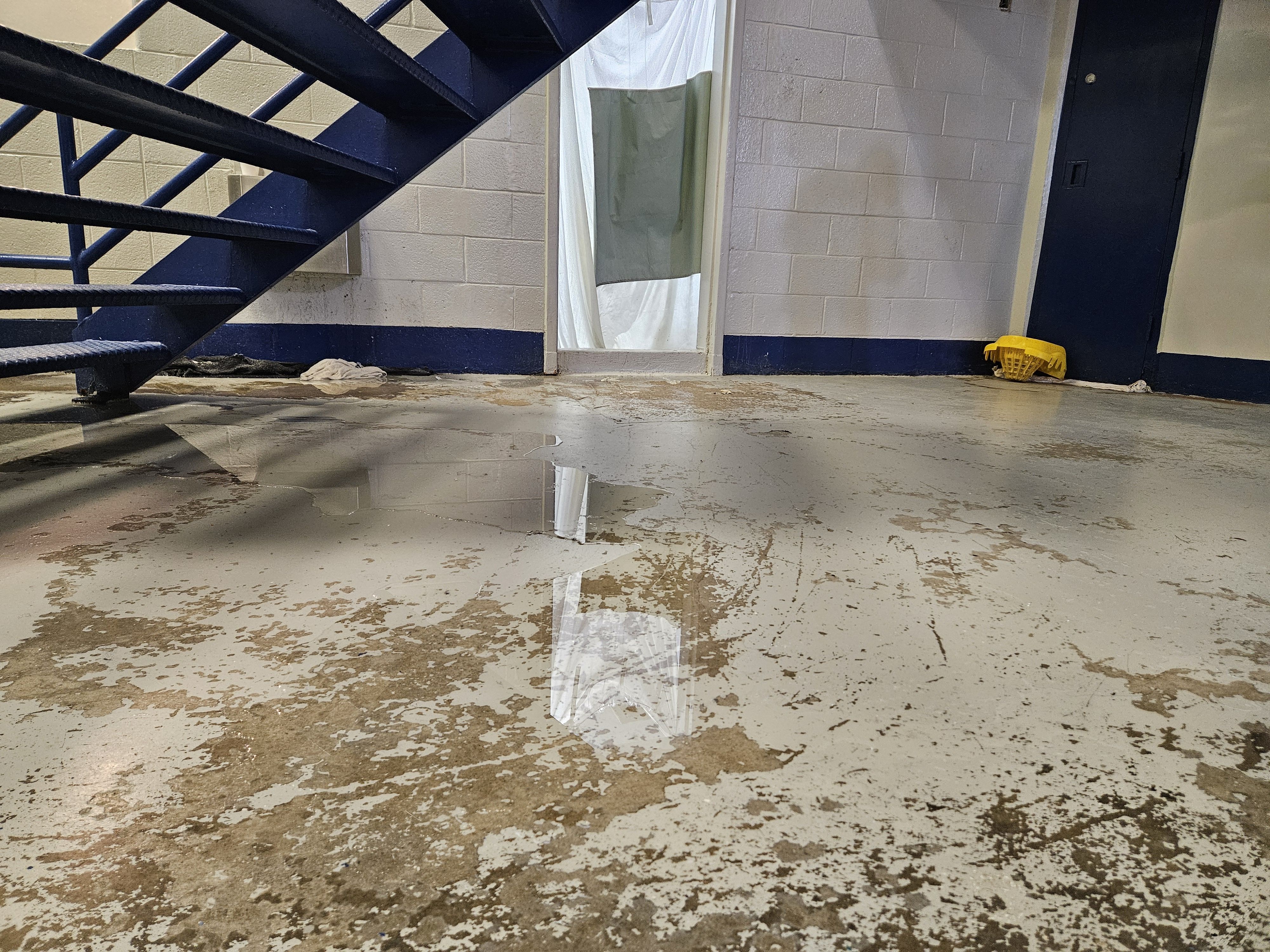 A water leak inside a zone of the Fulton County jail.
