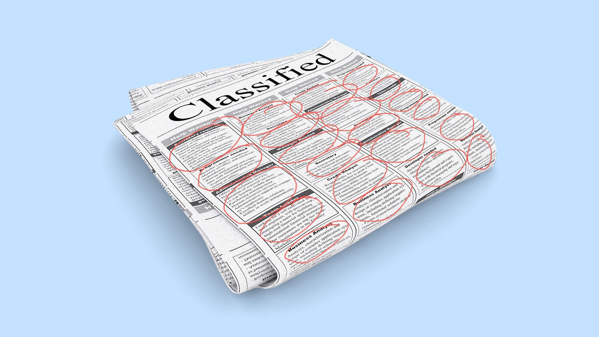 An illustration of classifieds 