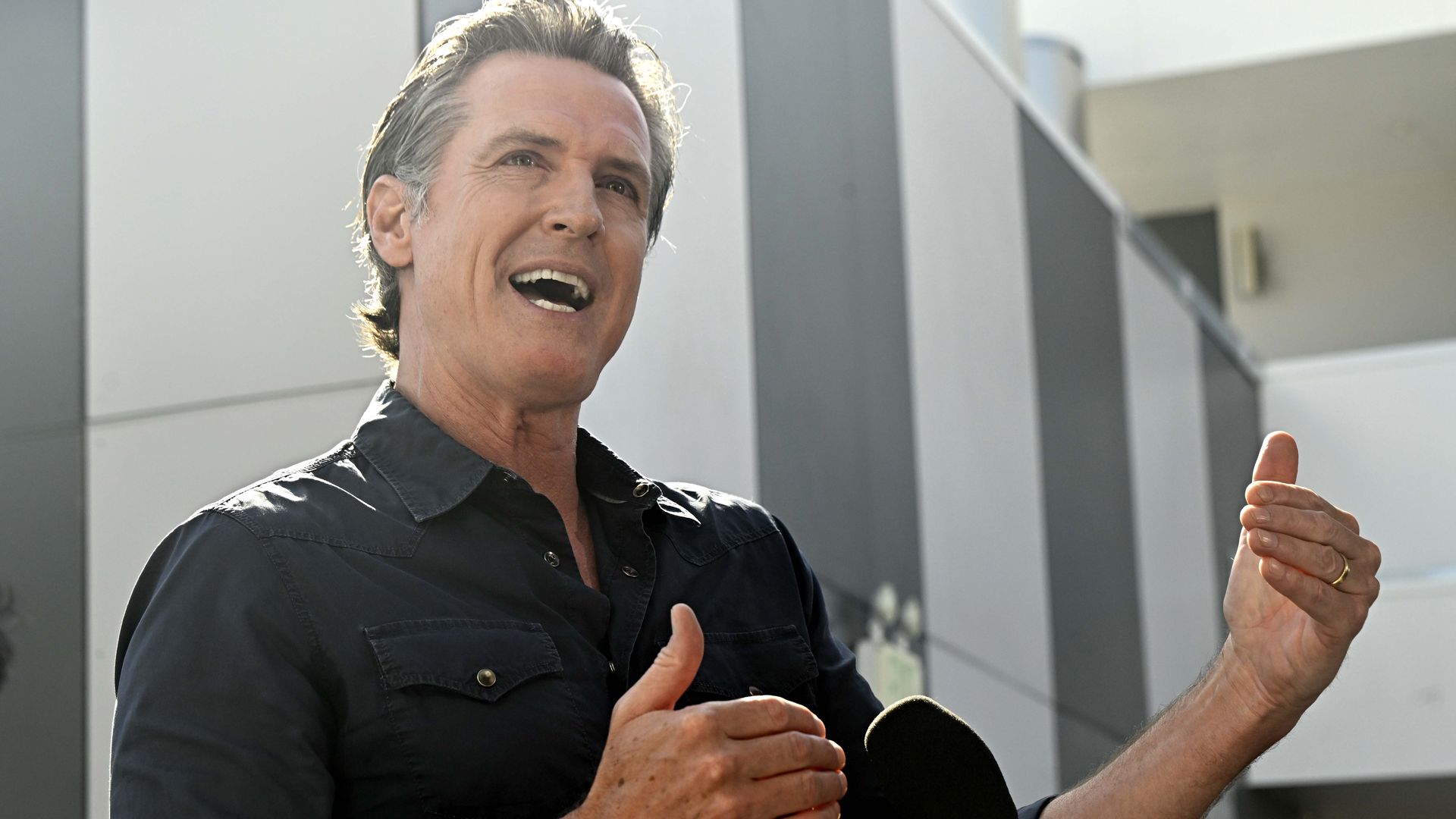 California Gov. Gavin Newsom speaking in Los Angeles in August 2022.