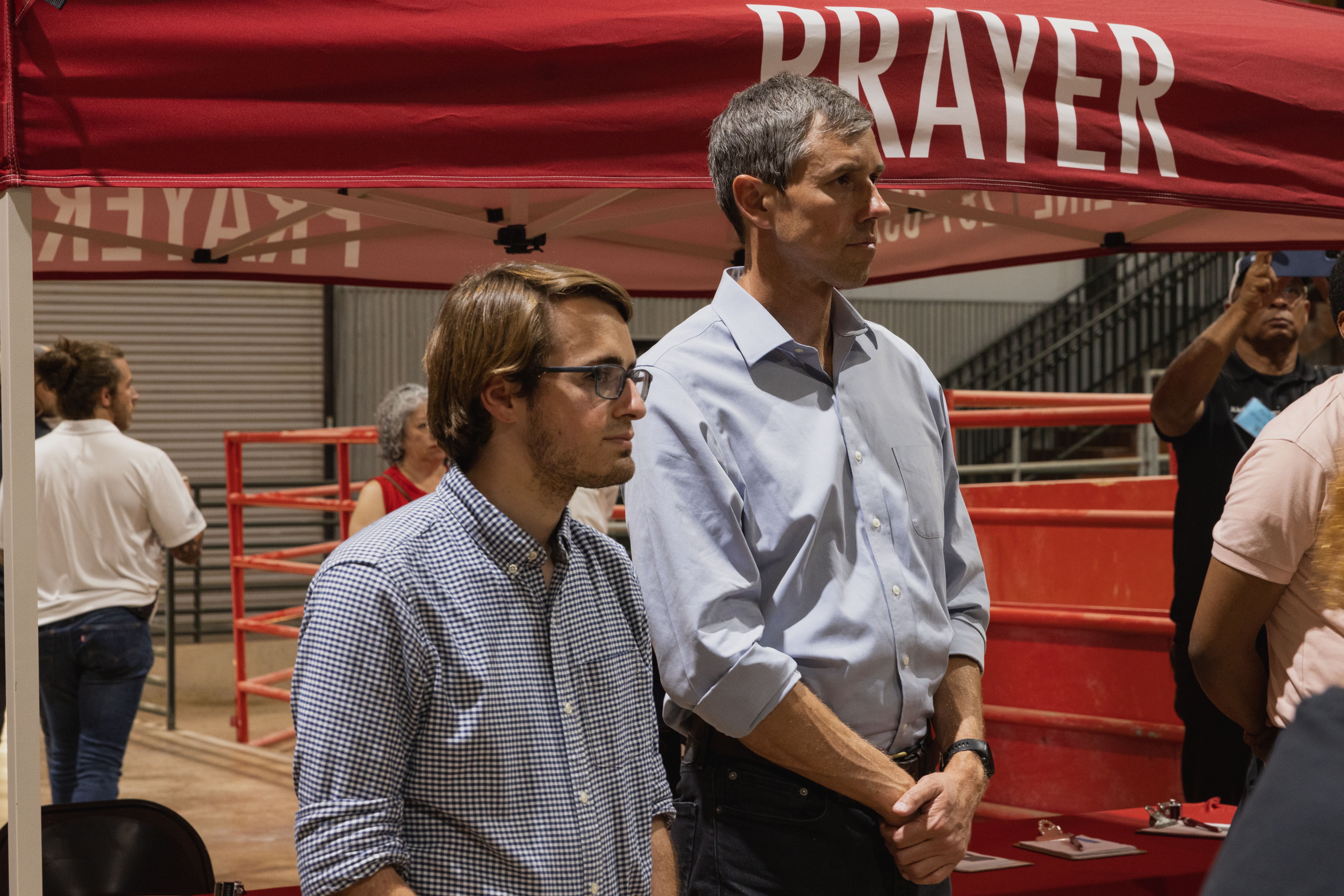 Texas Democratic gubernatorial candidate Beto O'Rourke attends a vigil for the 21 people killed at Robb Elementary School on May 24, 2022 in Uvalde, Texas. 