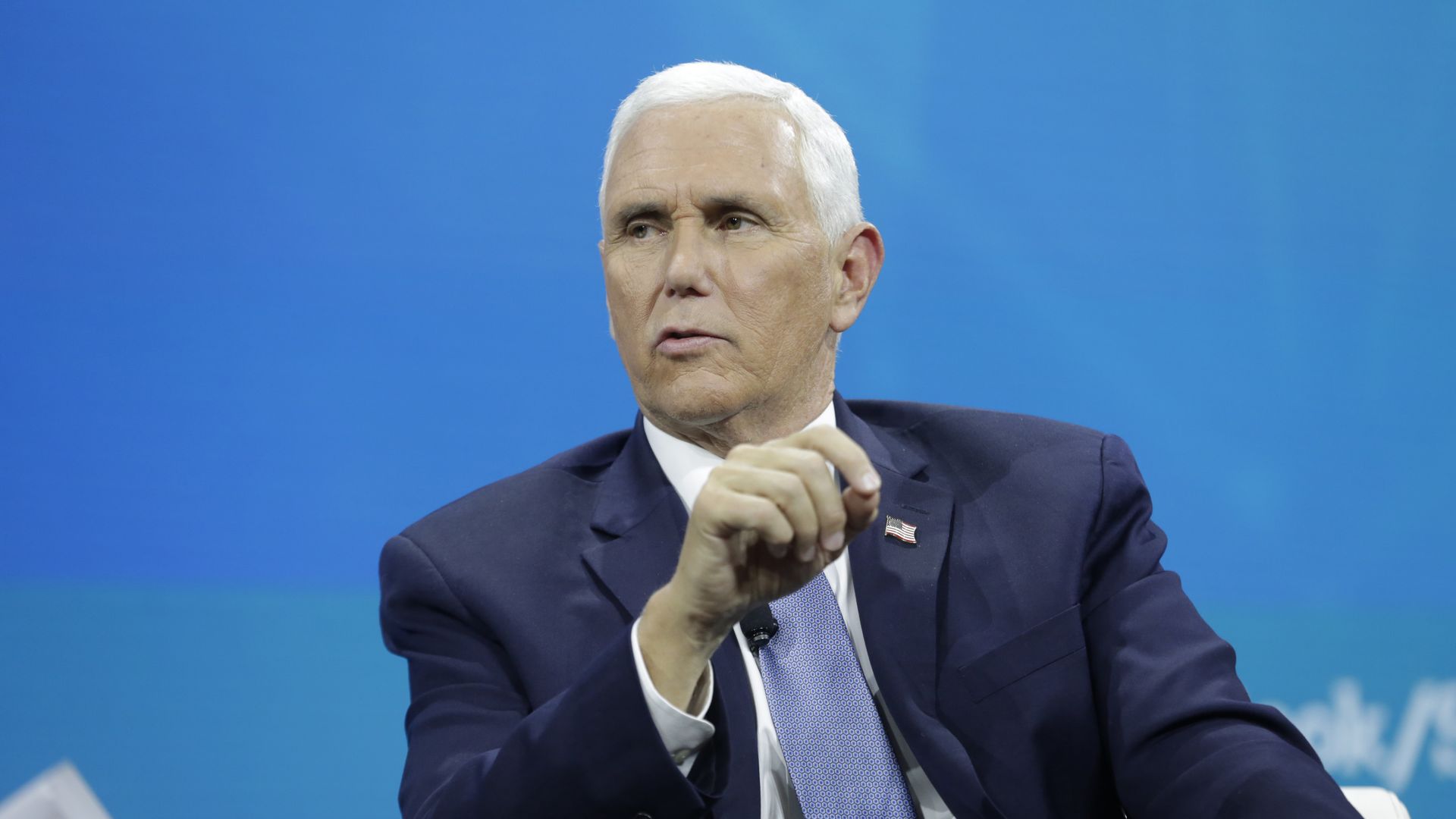  Mike Pence on stage at the 2022 New York Times DealBook on November 30, 2022 in New York City. 