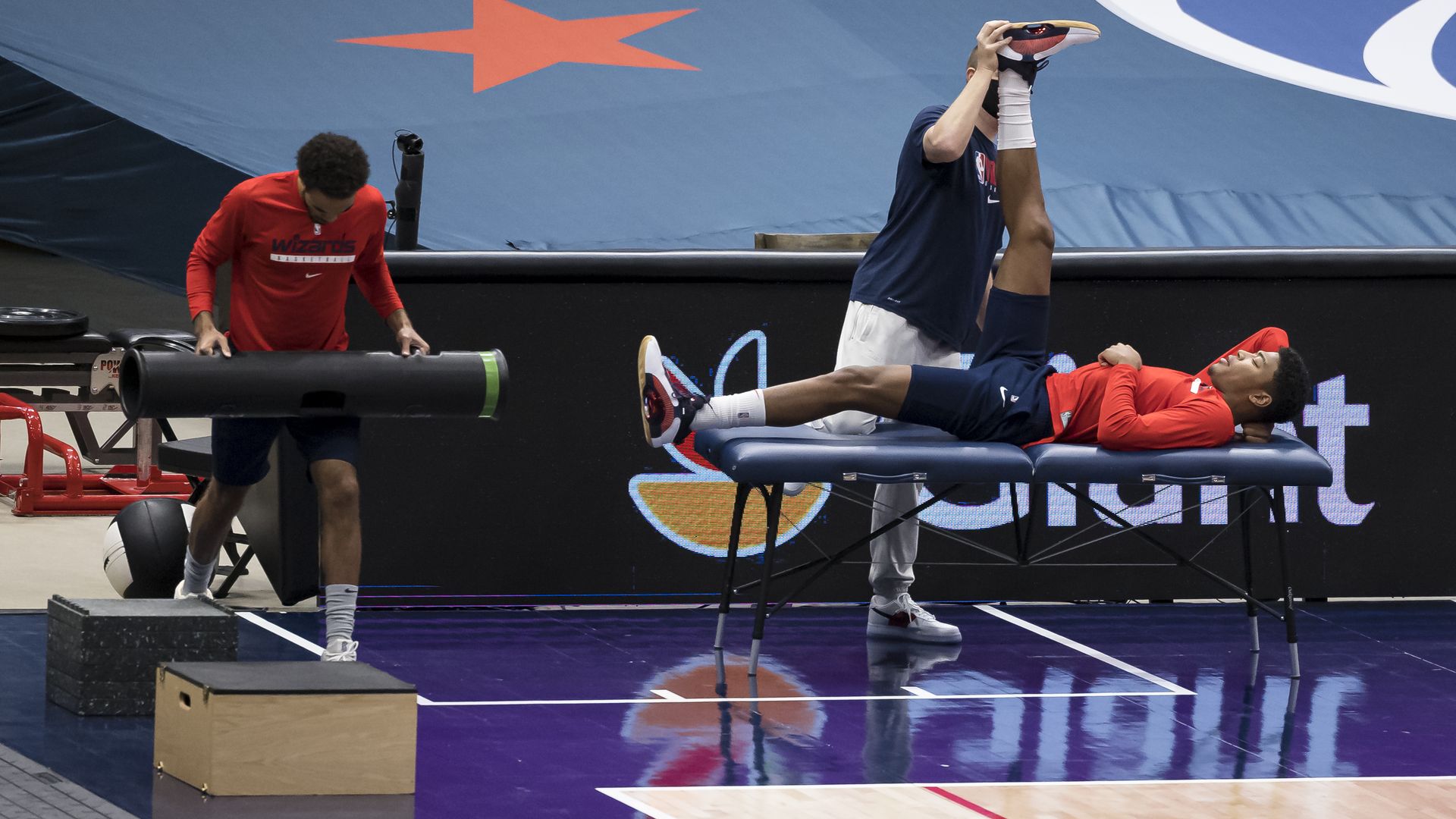 NBA player on training table