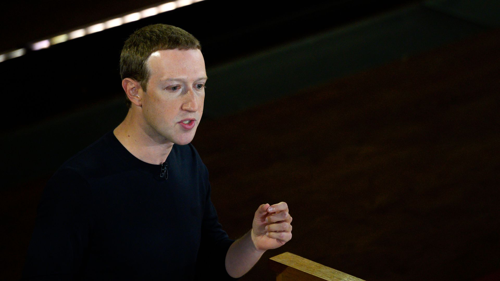 Photo of Mark Zuckerberg Facebook's CEO speaking at Georgetown University