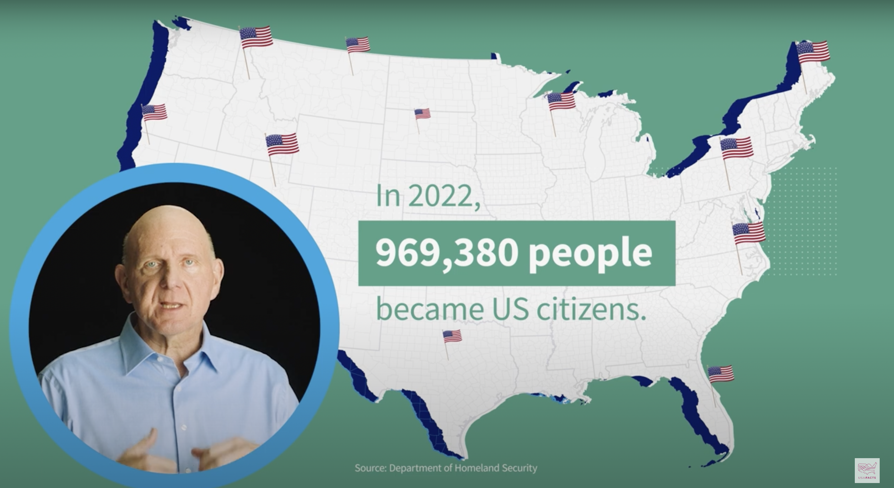 Steve Ballmer in front of a map of the U.S.