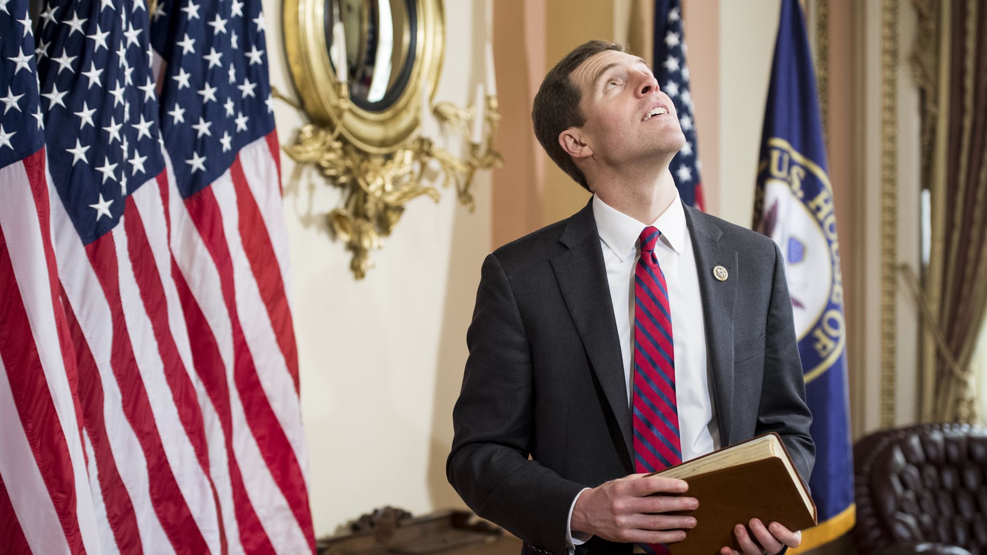 Conor Lamb looks up