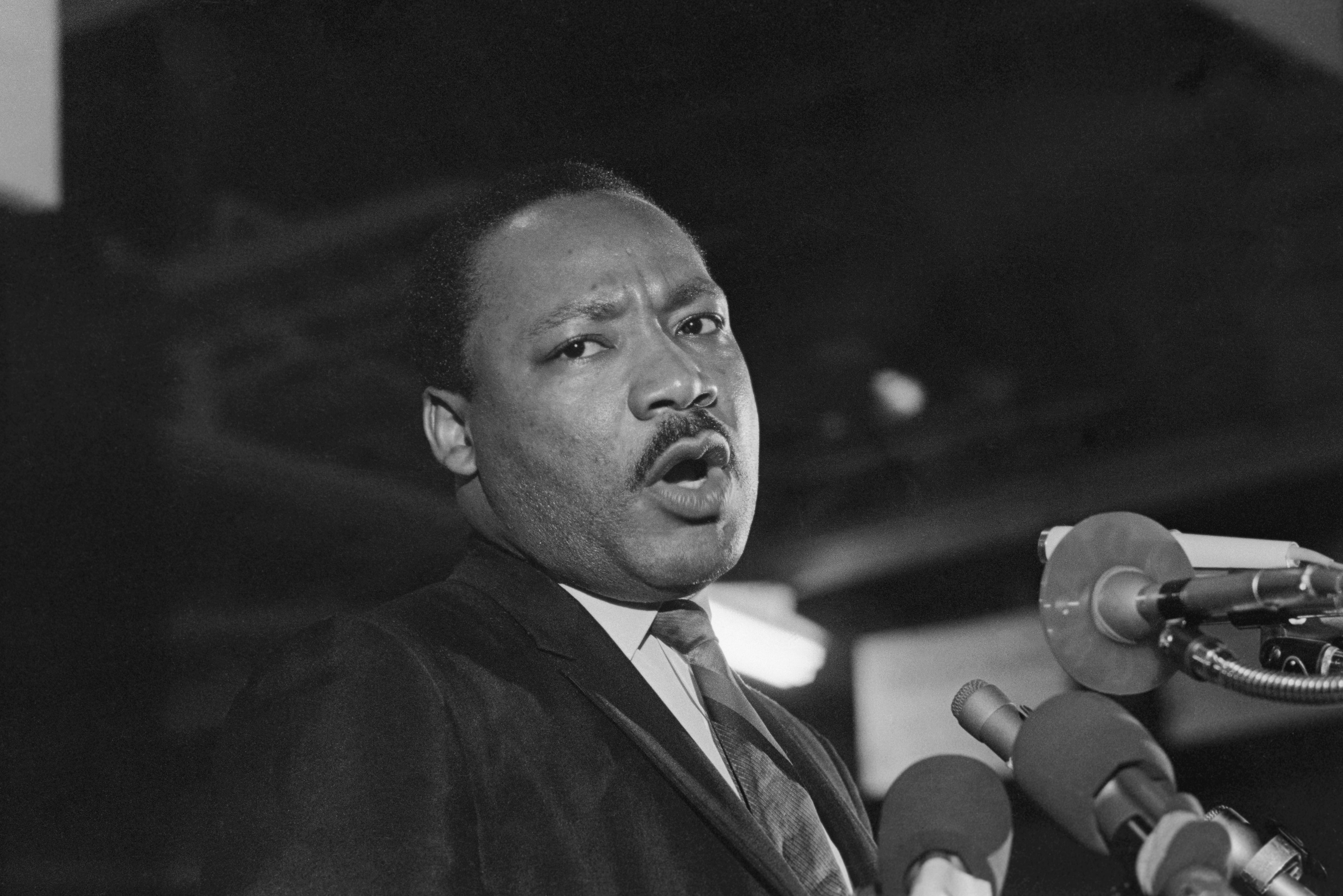 The Rev. Martin Luther King Jr. gives his last speech, "I've been to the Mountaintop," on the evening of April 3, 1968. He was assassinated the next day.