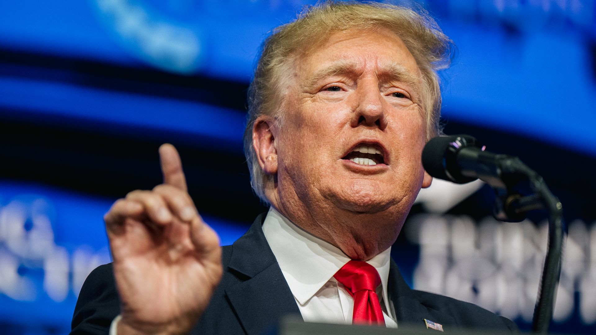  Former U.S. President Donald Trump speaks during the Rally To Protect Our Elections conference on July 24