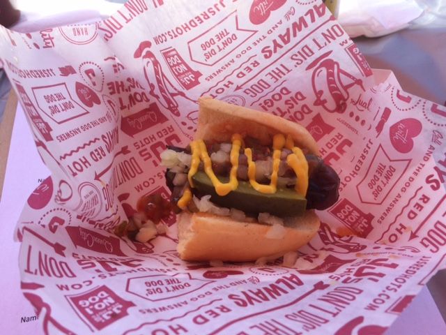 jj's red hot dog from truck