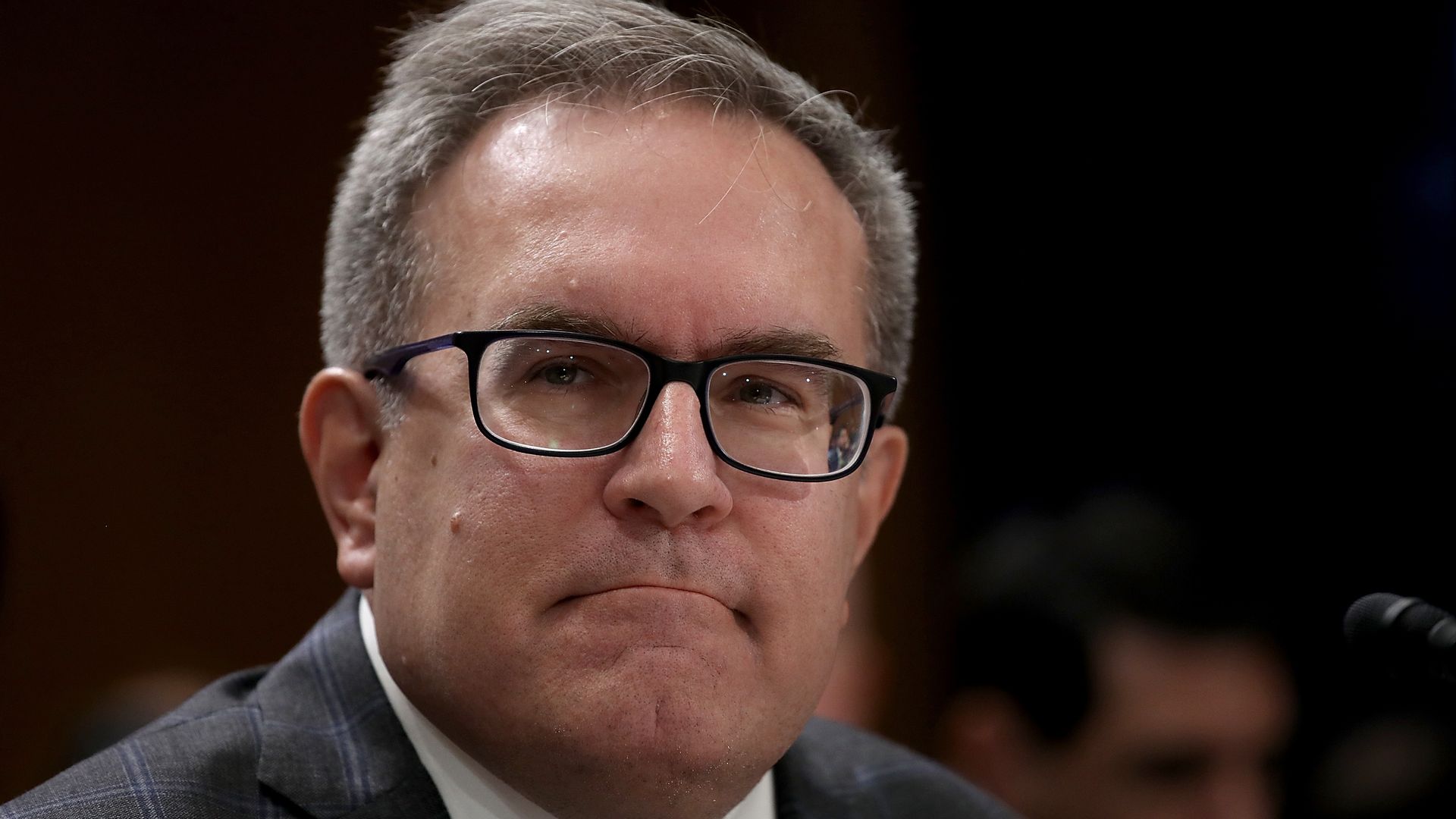 Andrew Wheeler pursing his lips