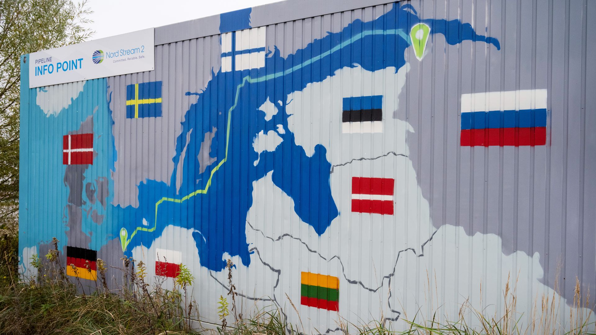 Map of Nord Stream 2 route