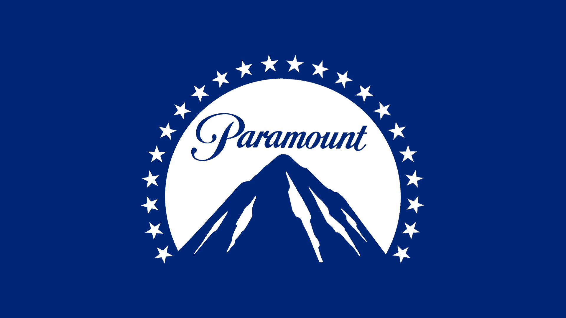 Animated illustration of the Paramount logo splitting in half with the stars falling off