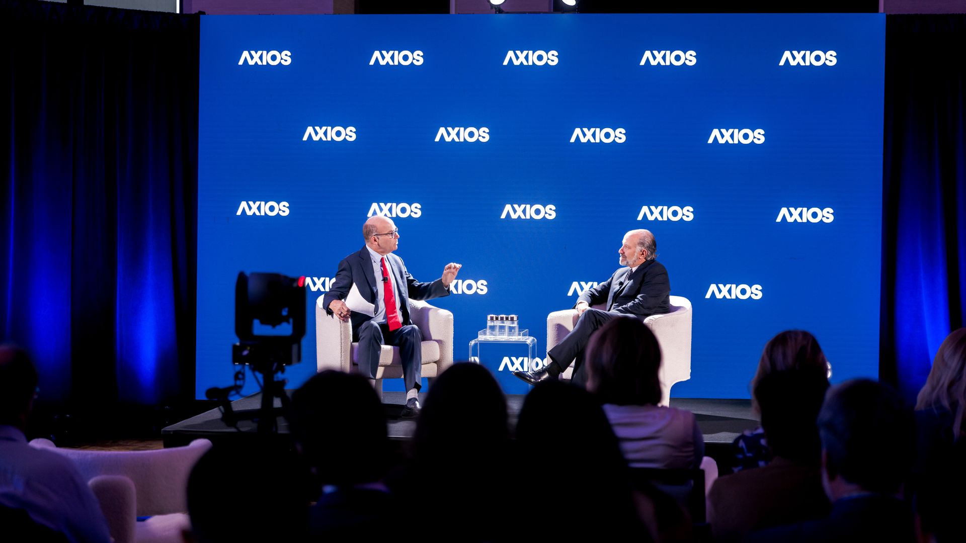 Axios' Mike Allen interviews Commerce Secretary Howard Lutnick at an event in D.C. last night. 