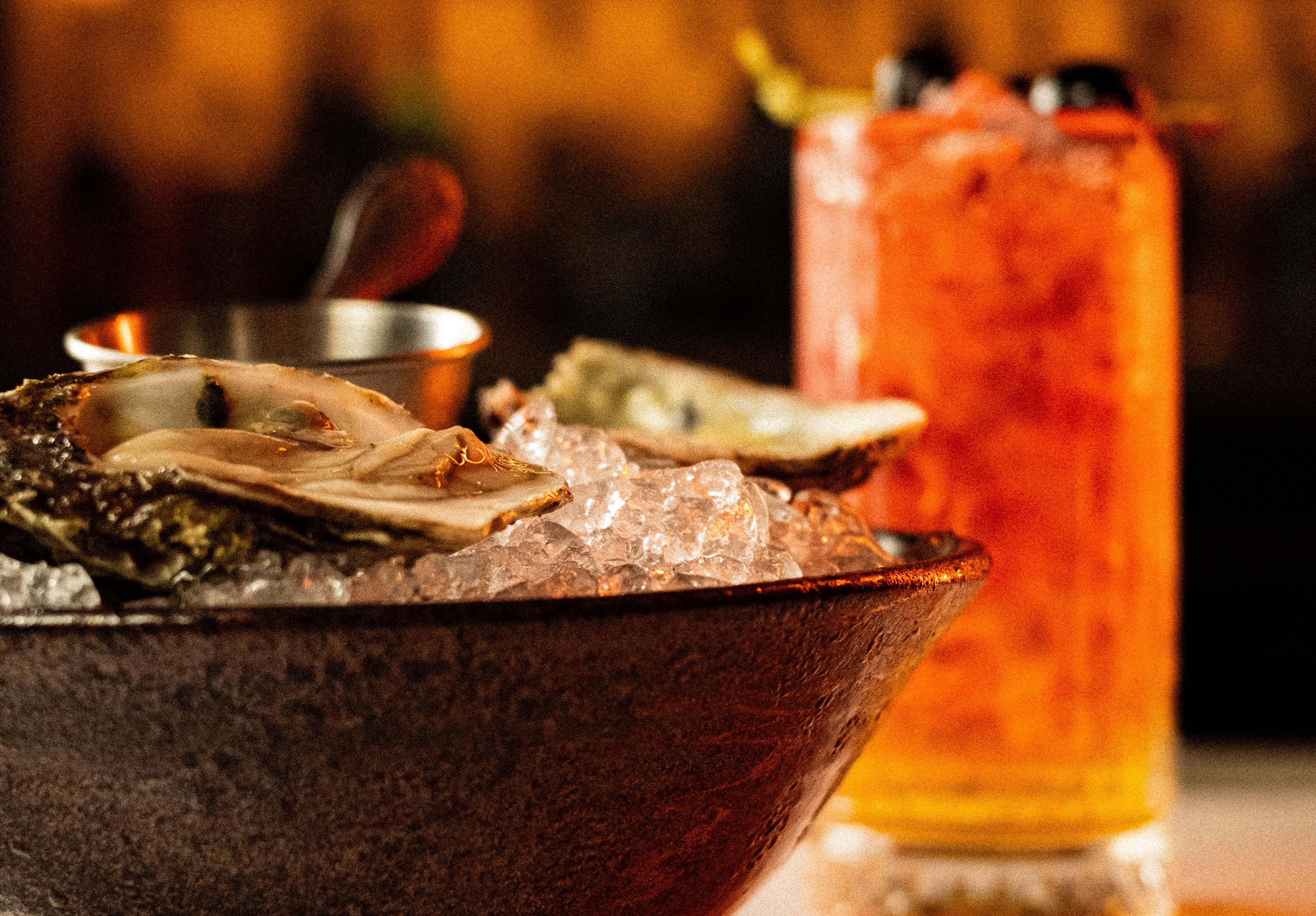 Oyster and a cocktail