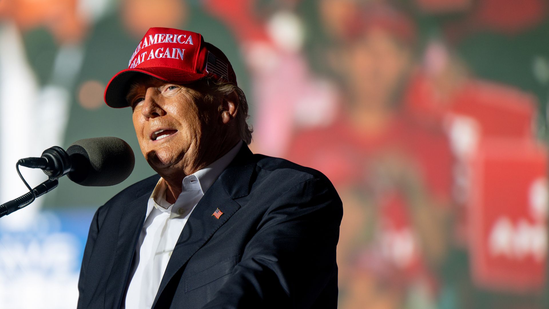 Former U.S President Donald Trump speaks at a 'Save America' rally on October 22, 2022 in Robstown, Texas.