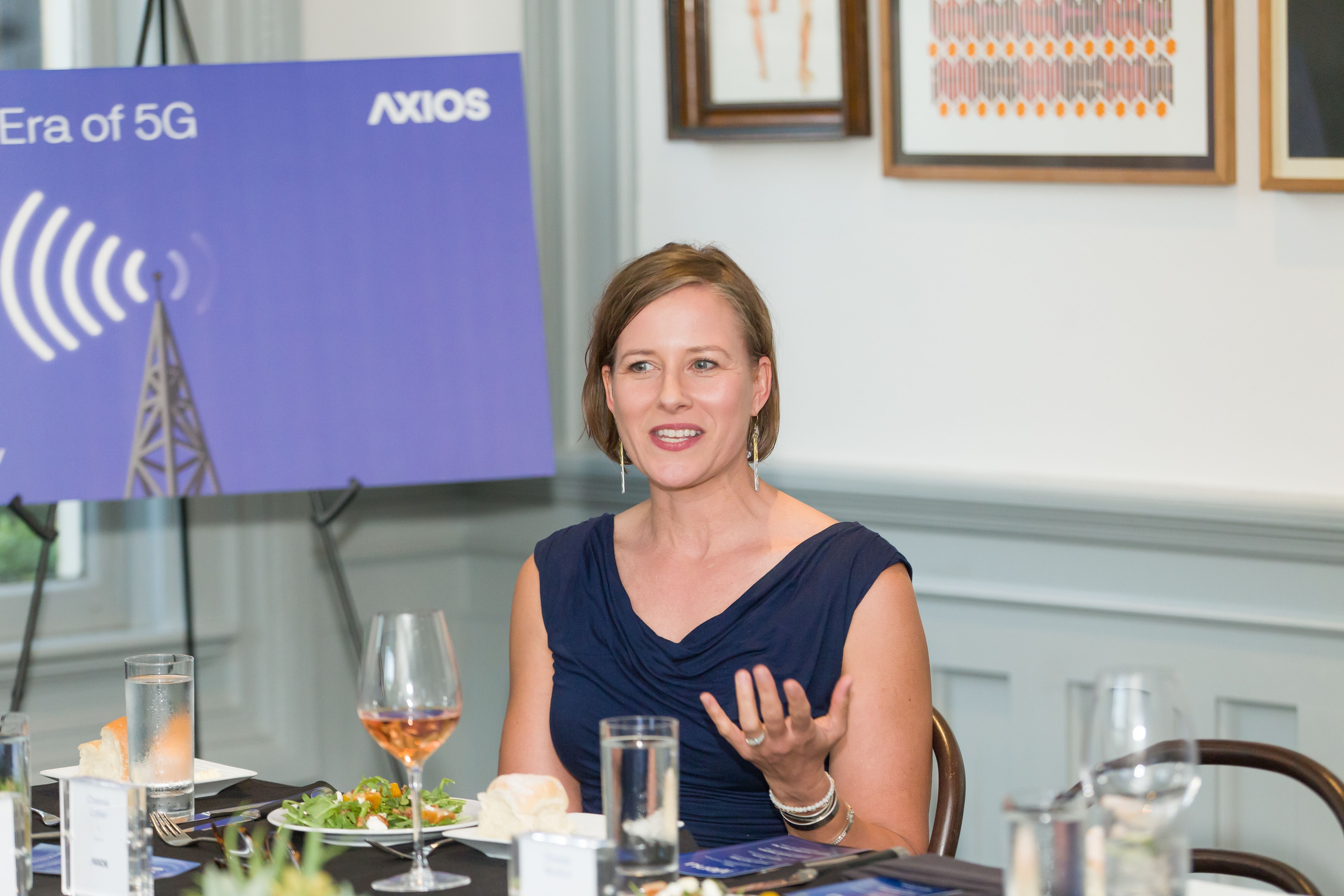 Digi.City founder Chelsea Collier speaking to the Axios roundtable group.