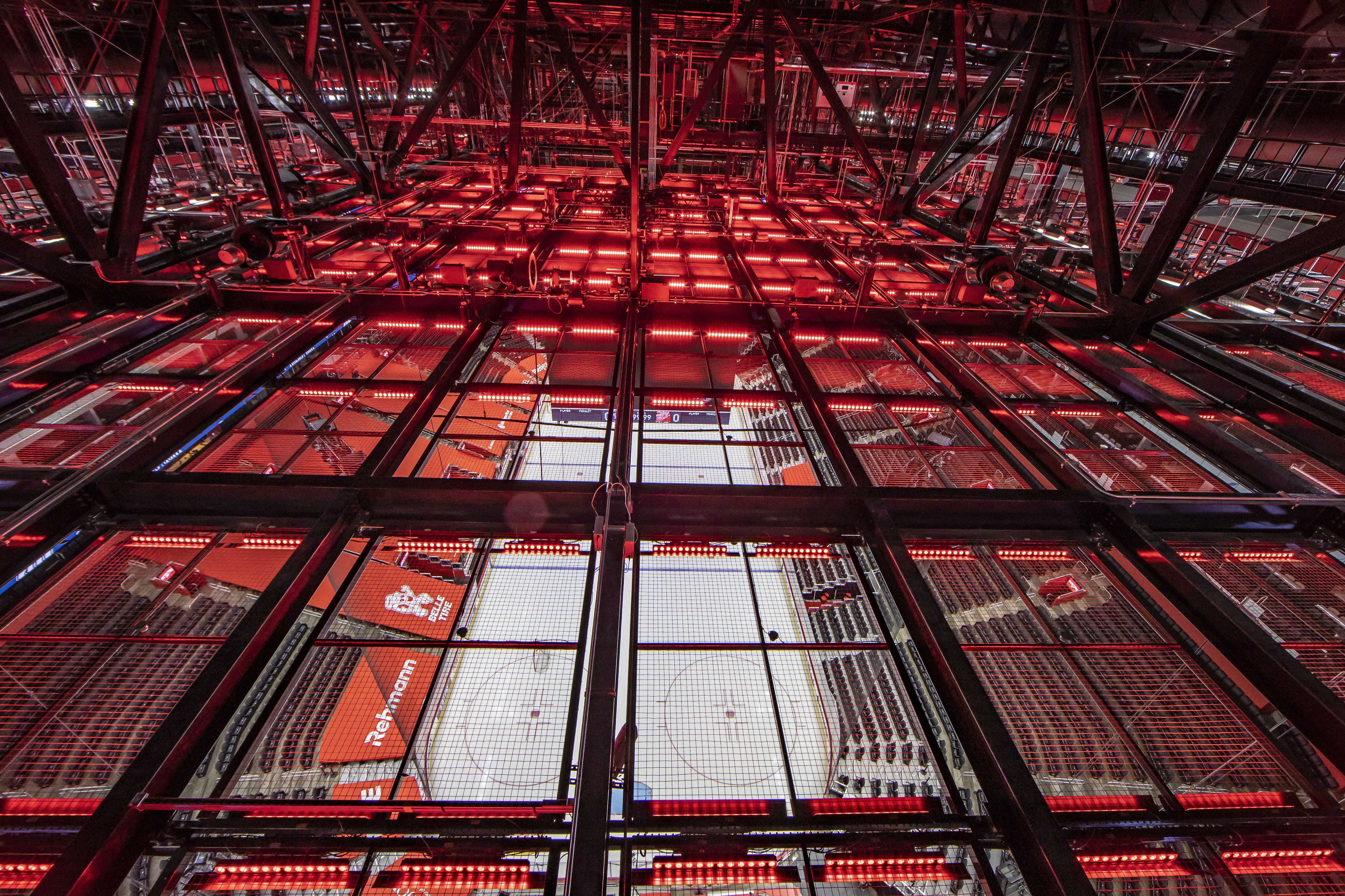 Hockey arena ceiling