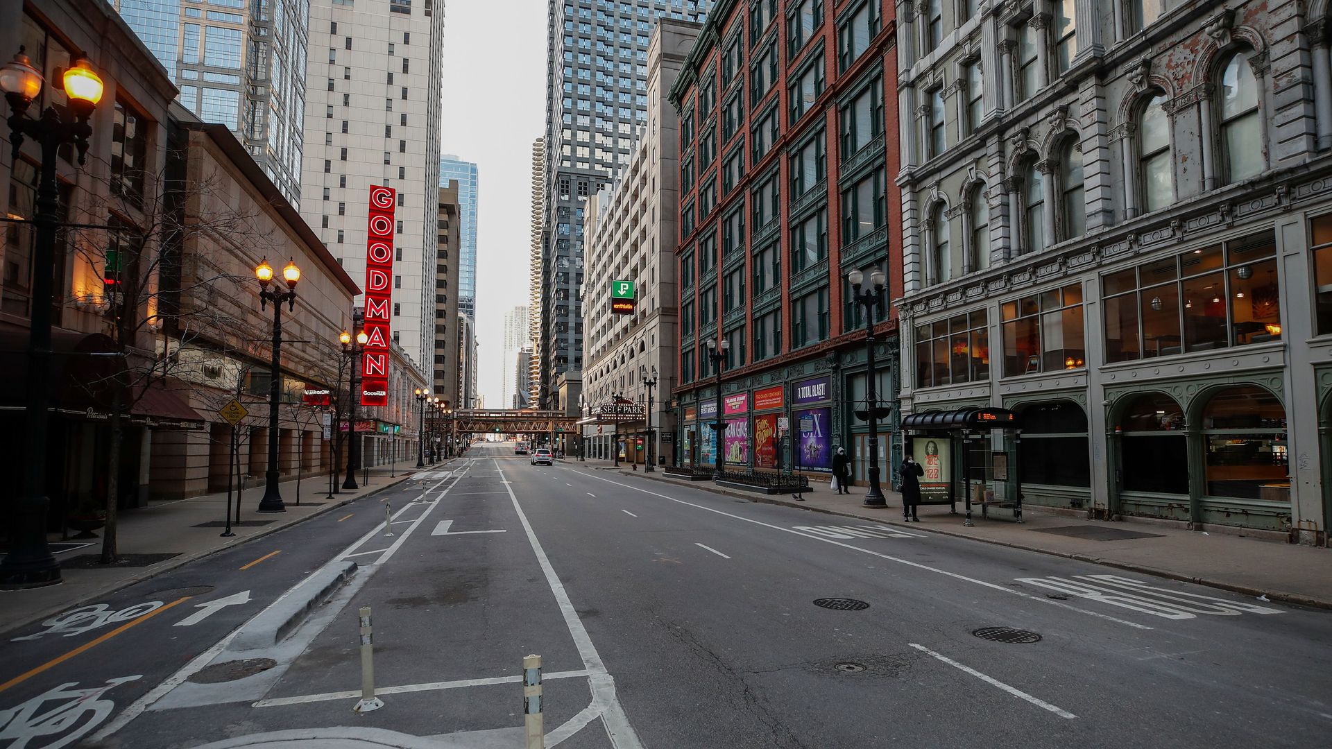 Deserted street in Chicago
