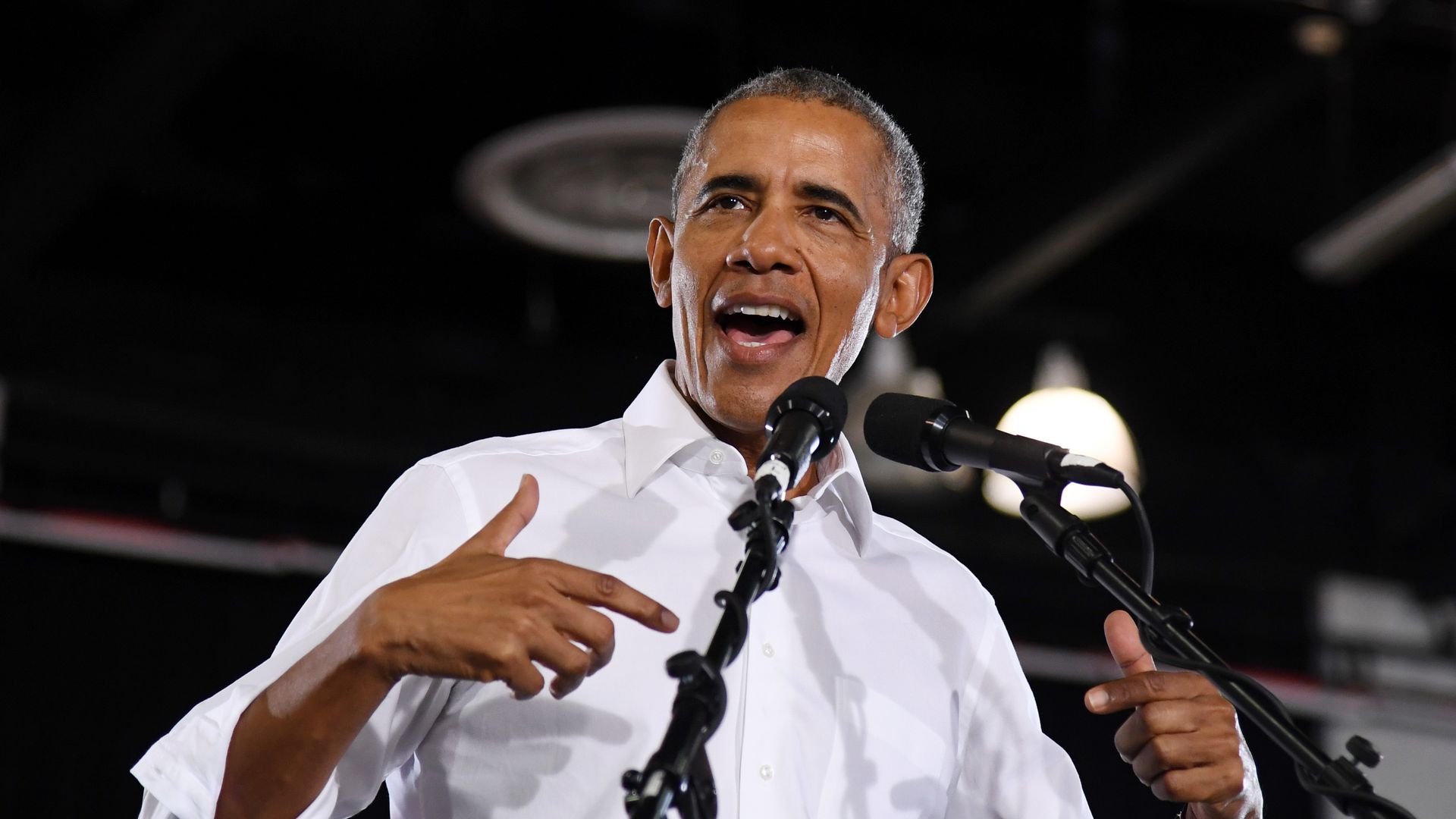Obama at a campaign rally