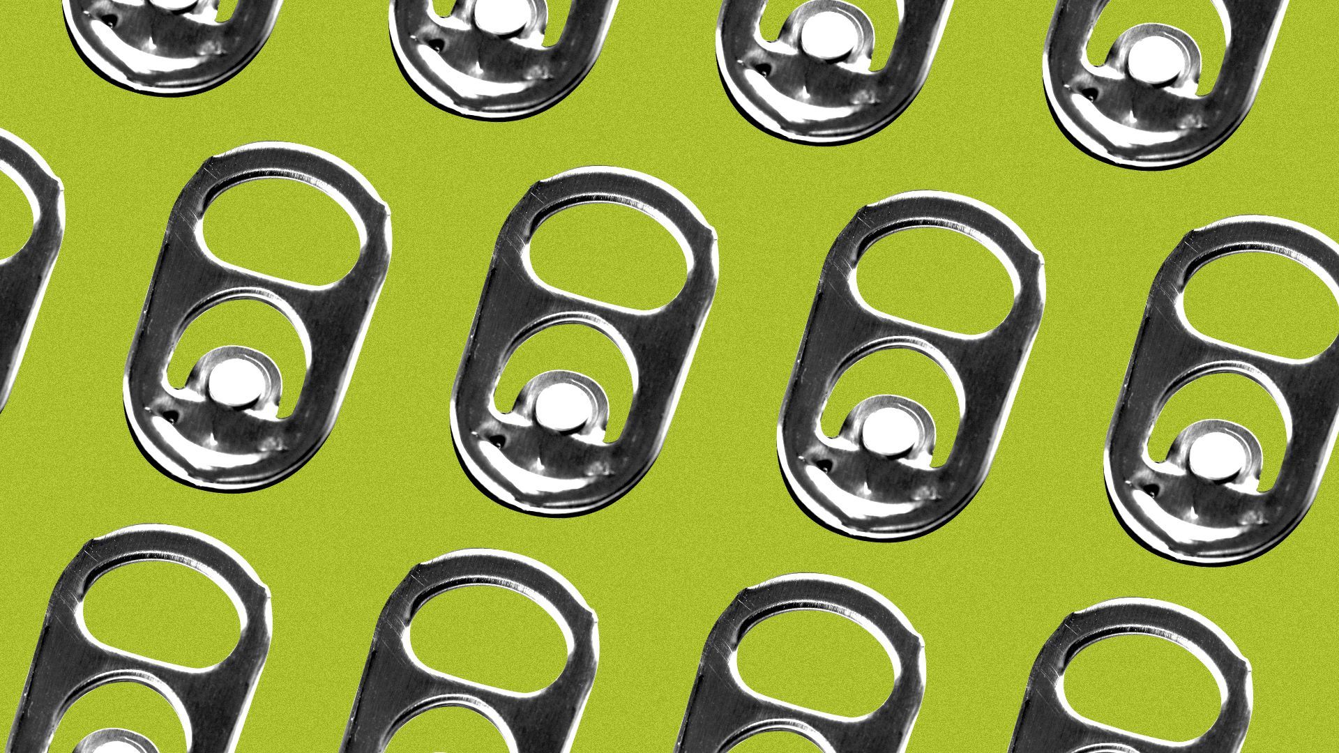 Illustration of a pattern of beer can tabs.