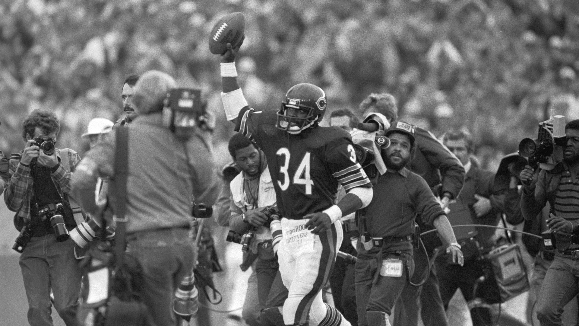 Walter Payton after breaking the rushing record