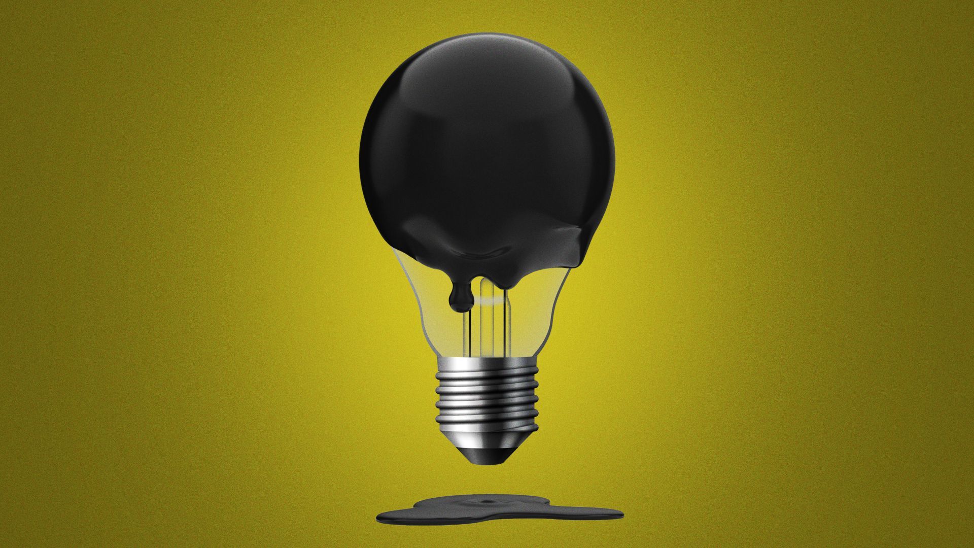 Illustration of a lightbulb dripping in oil.