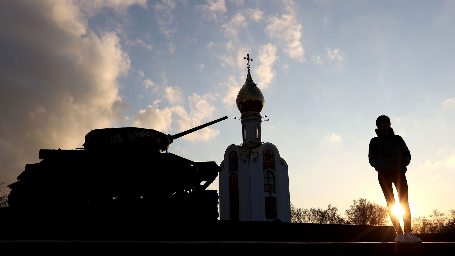 A war memorial in Tiraspol, the capital of the unrecognized breakaway state of Transnistria that is internationally recognized as part of Moldova, in November 2021. 