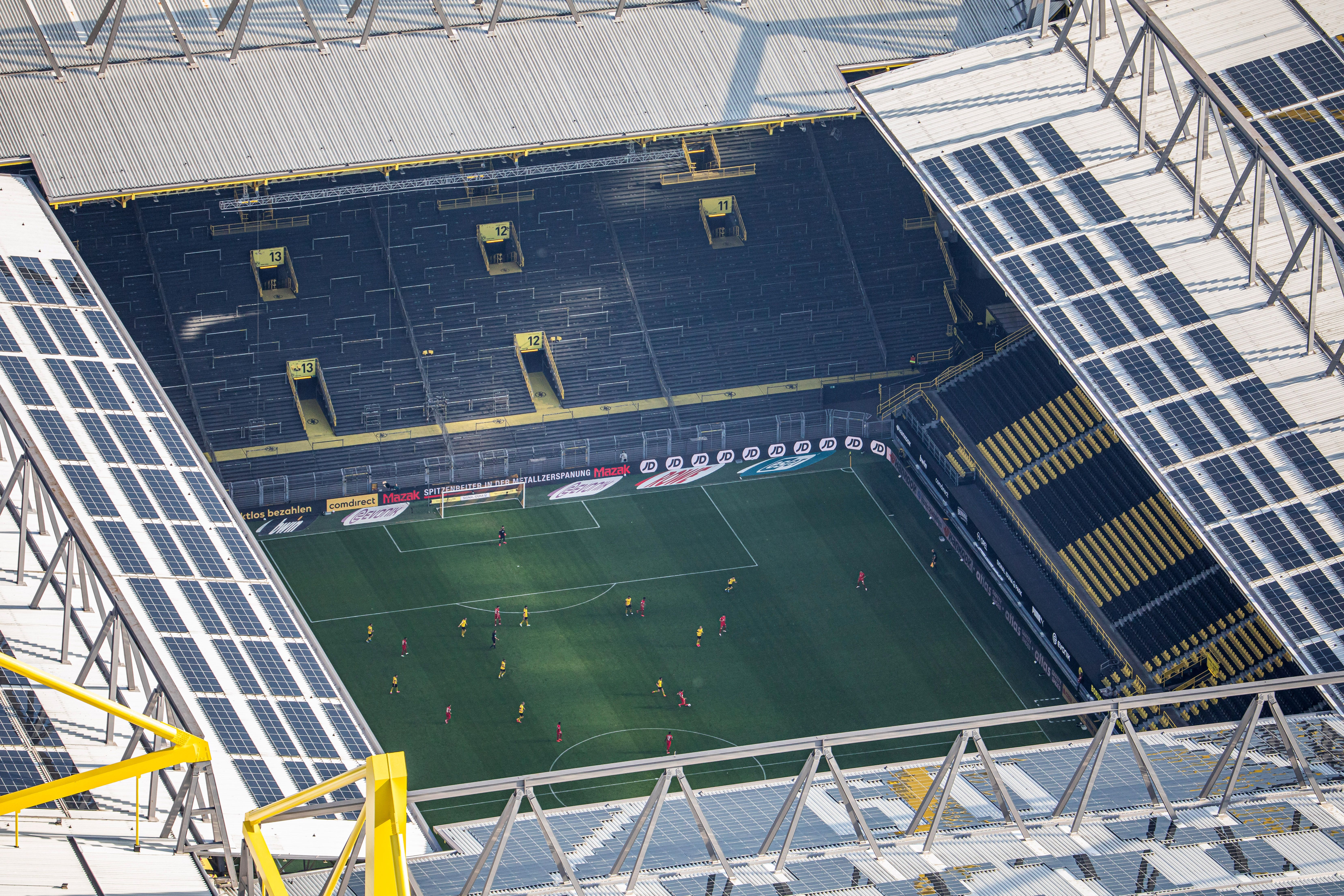 Soccer stadium aerial view
