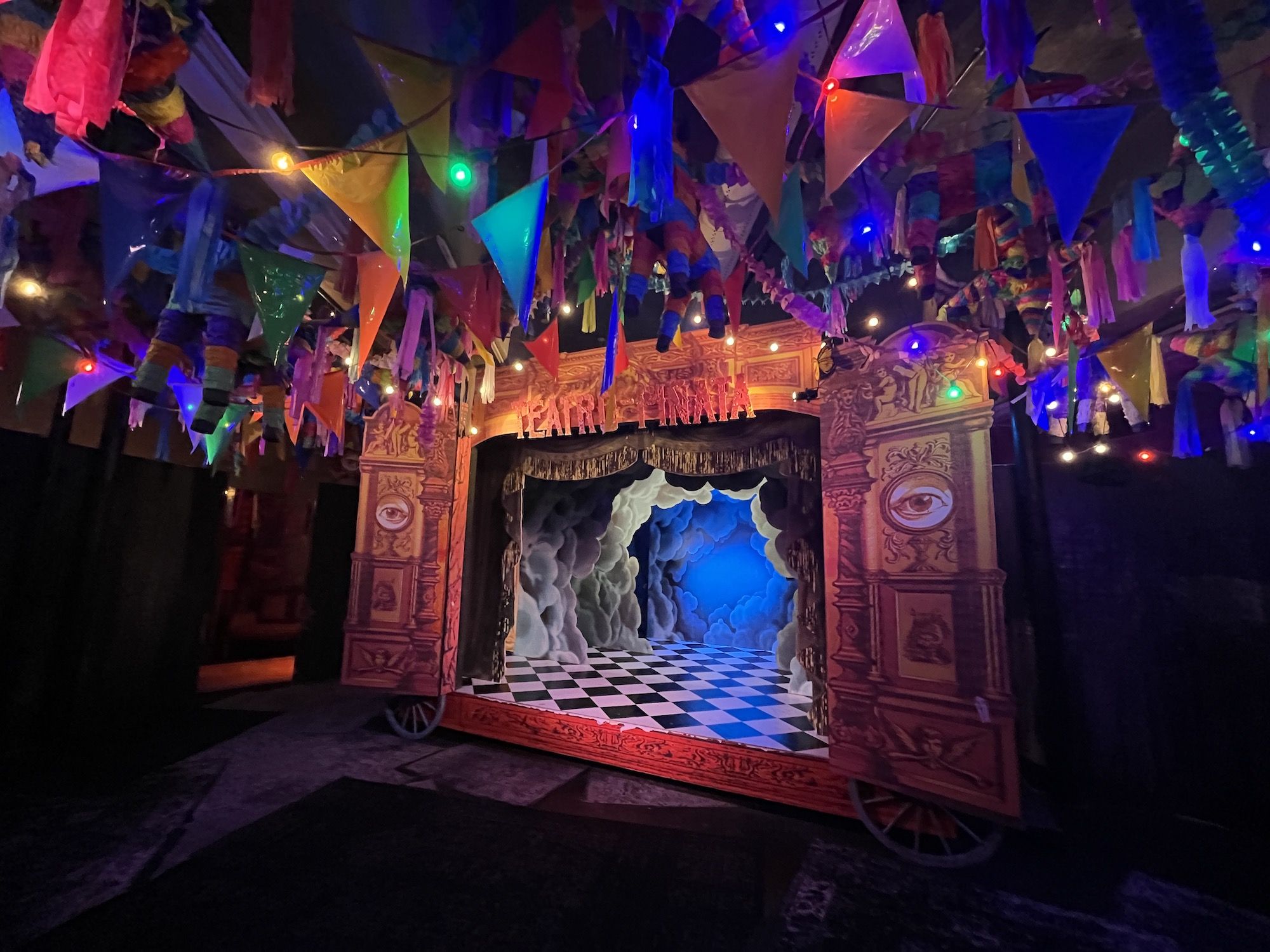A circus-like stage for kids.