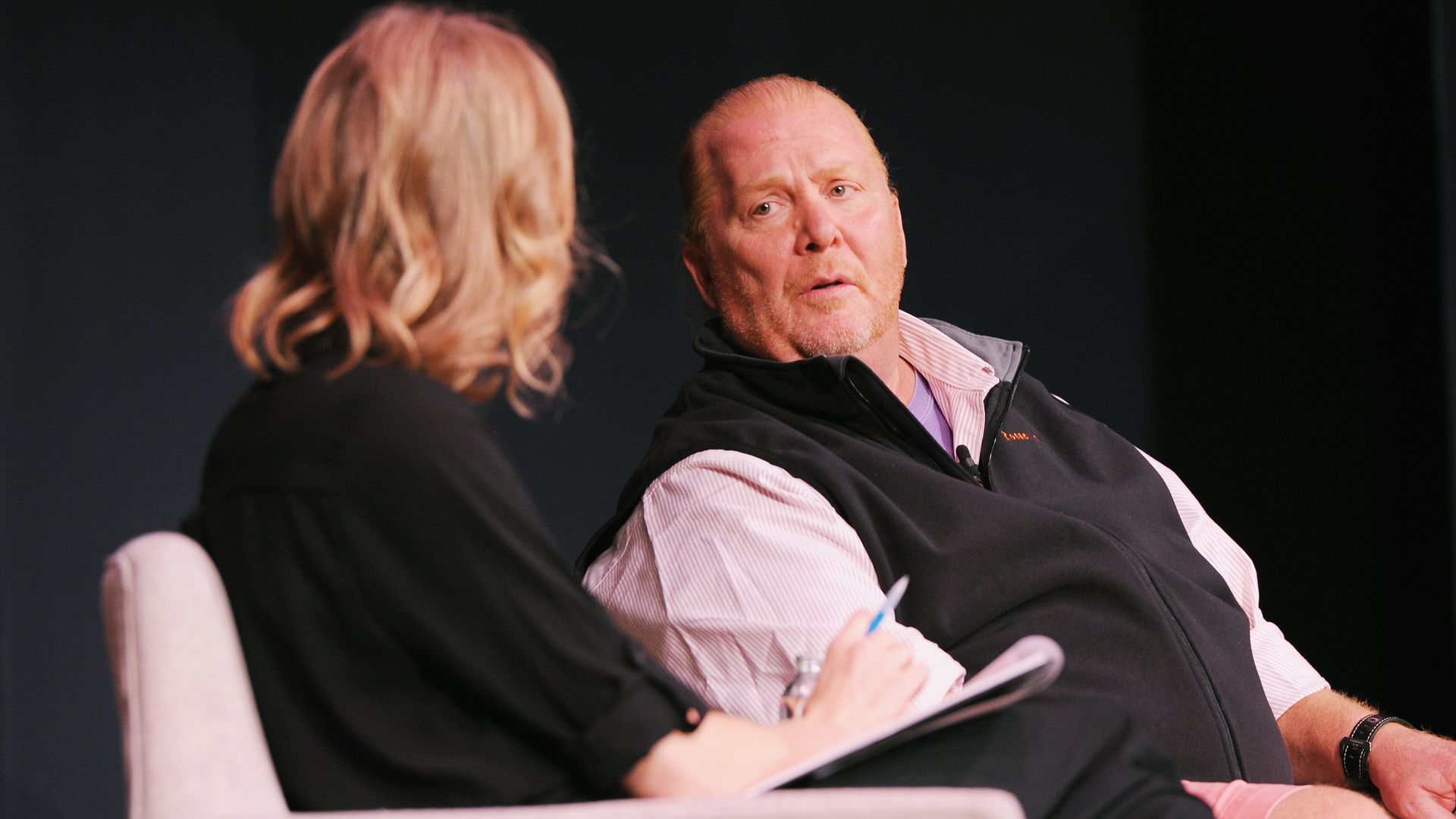 Amy Farley and Mario Batali.