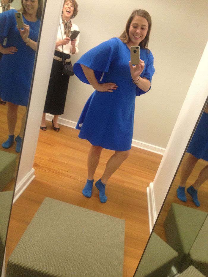 Mary Gross blue dress