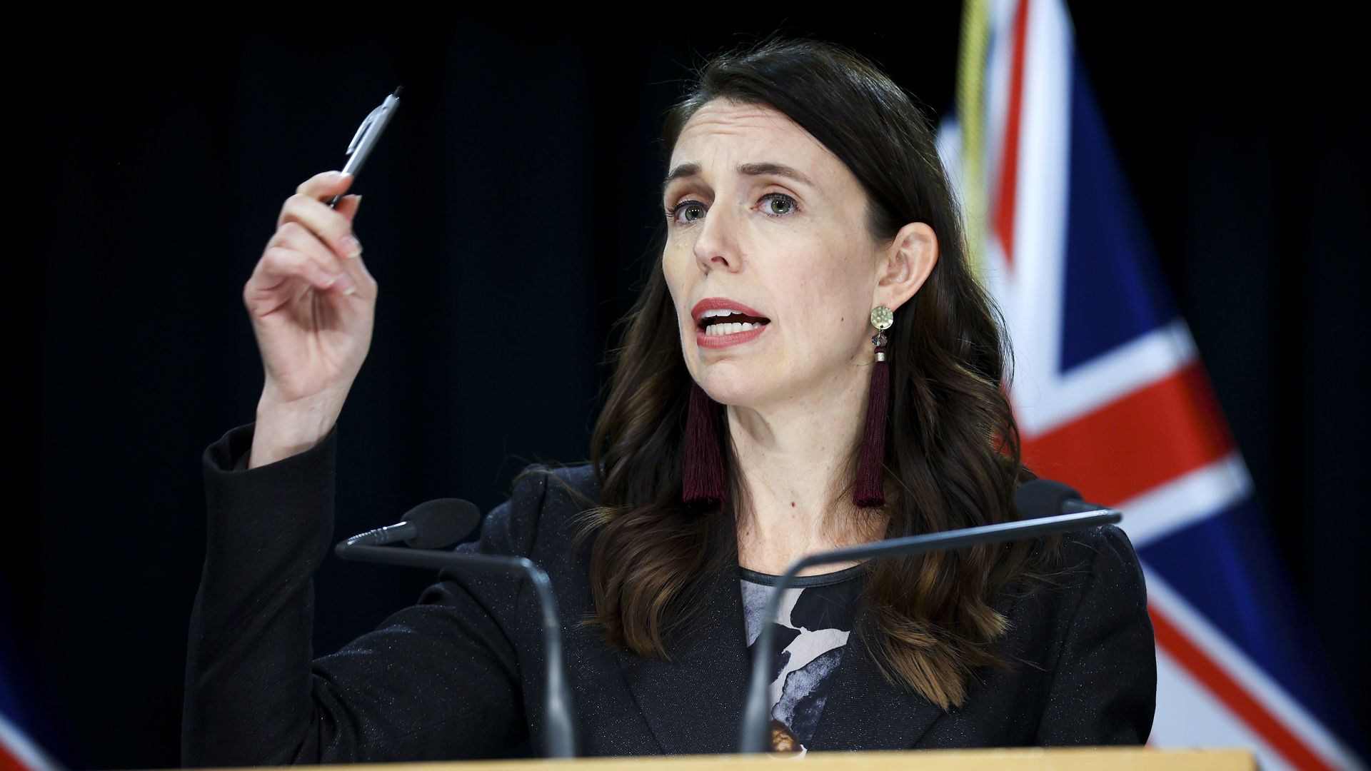 Prime Minister Jacinda Ardern addresses media during a post cabinet press conference at Parliament on June 28, 2021 in Wellington, New Zealand.