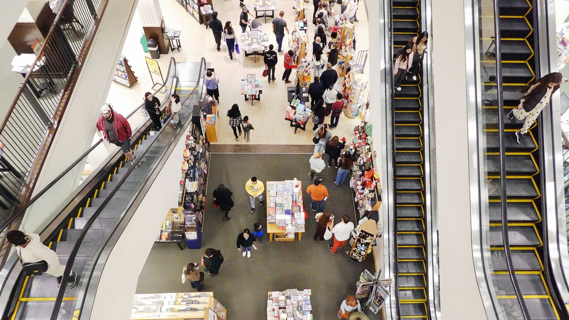 Shoppers at a Barnes and Noble store 