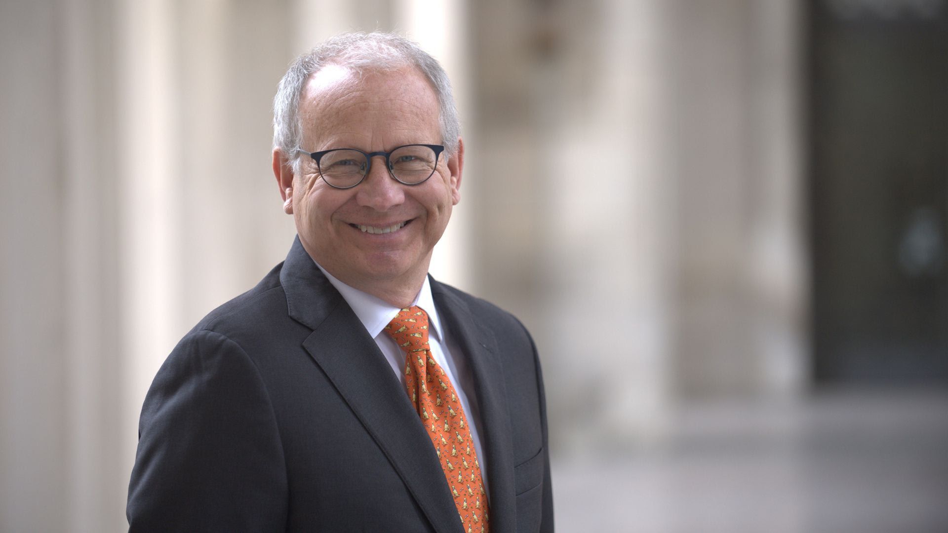 David Briley in a suit with a orange tie