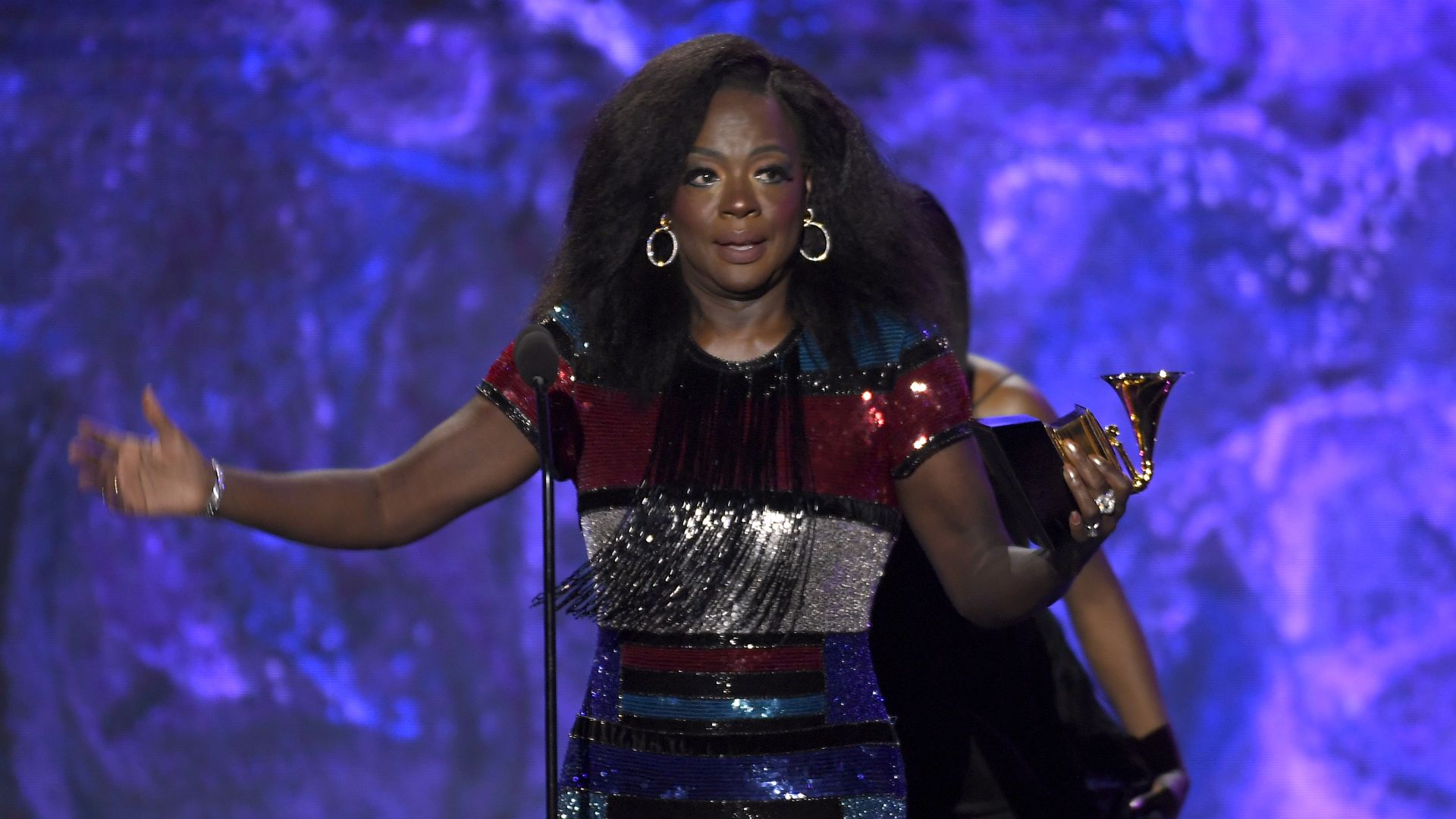 Viola Davis accepts the Audio Book, Narration and Storytelling Recording award for Finding Me during the 65th GRAMMY Awards on February 05, 2023 in Los Angeles, California.