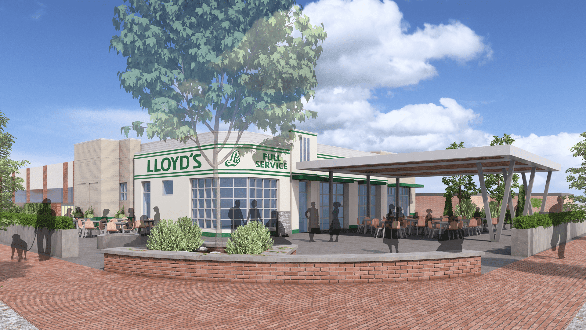 A rendering of Lloyd's Full Service restaurant in downtown Cary