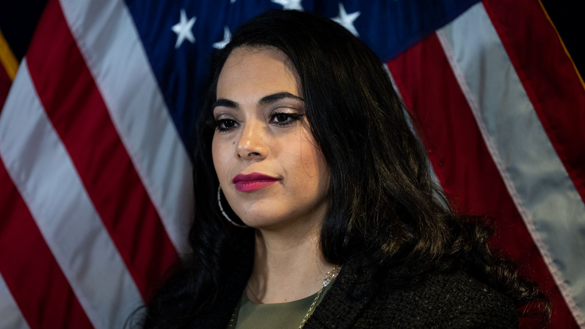 Congressional candidate from Texas Mayra Flores participates in the news conference in Washington on Tuesday, May 17.