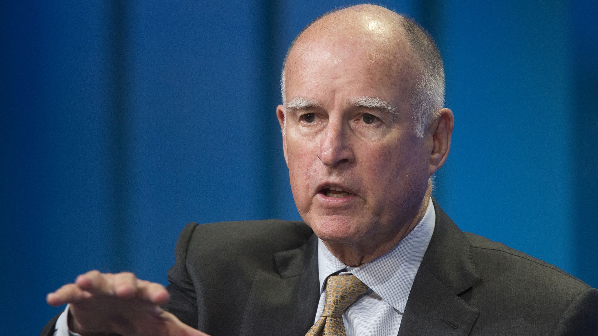 California governor in suit. 