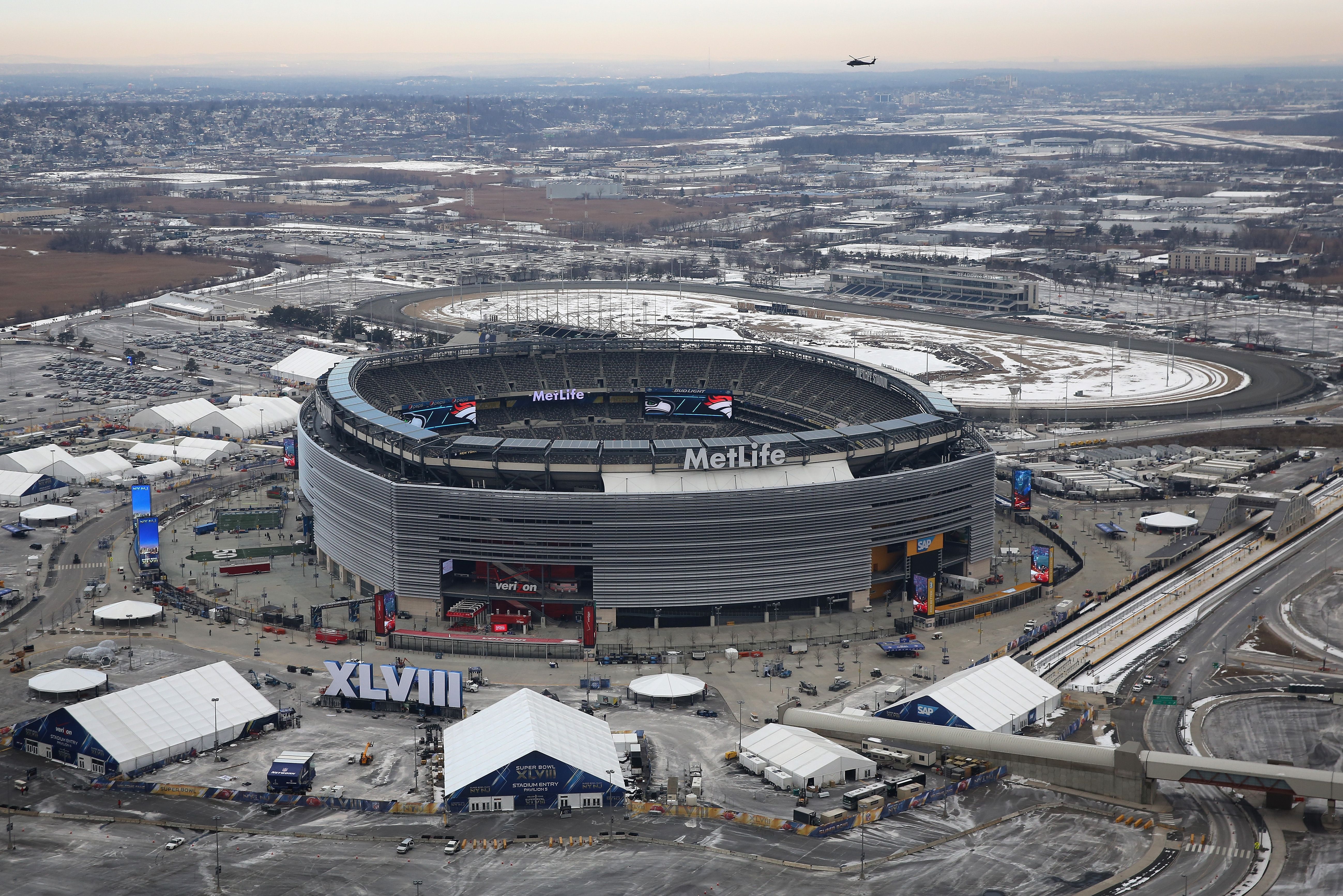 MetLife Stadium ahead of Super Bowl XLVIII on January 31, 2014