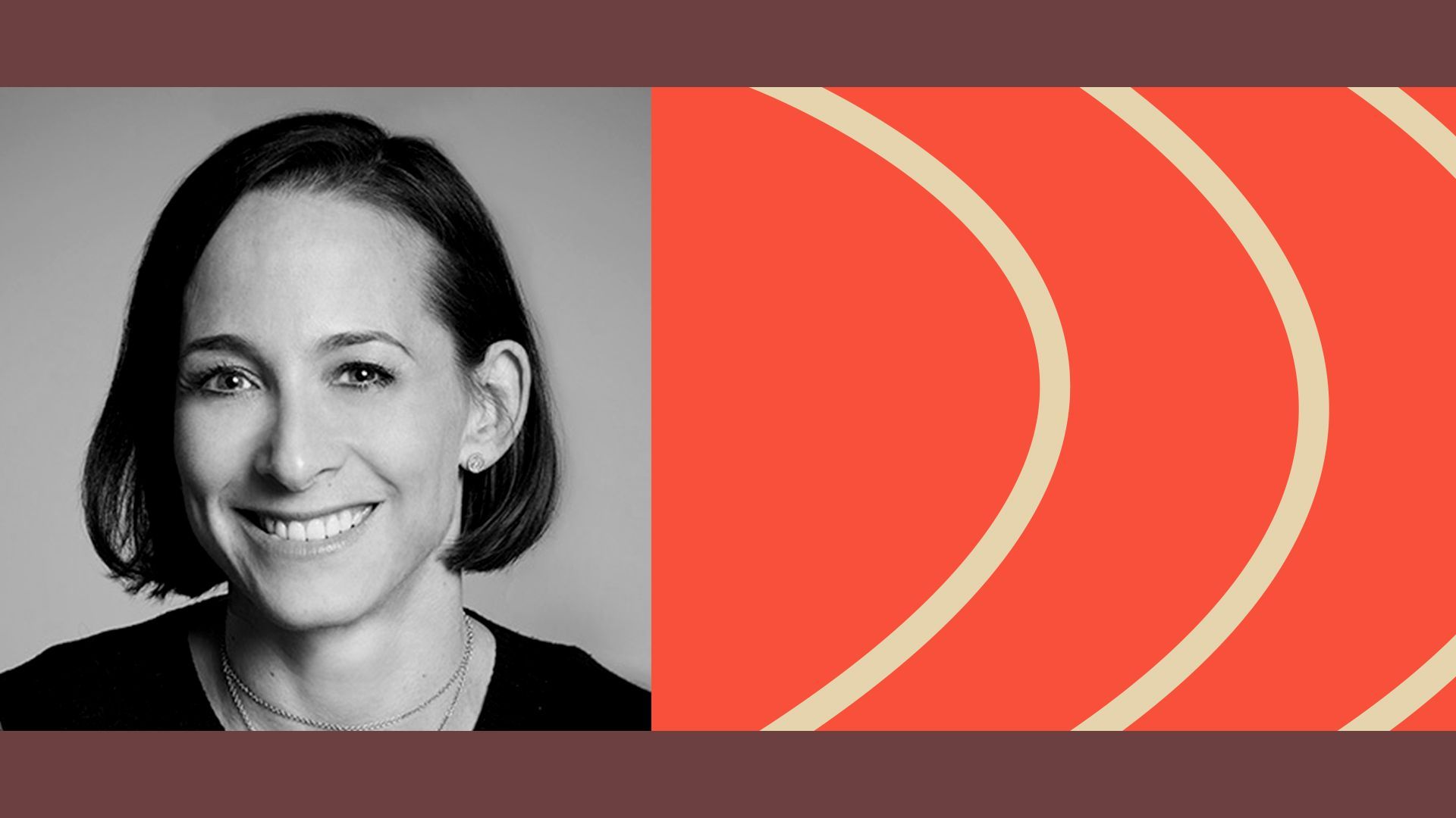 Photo illustration of iHeartMedia's Wendy Goldberg next to graphic shapes.