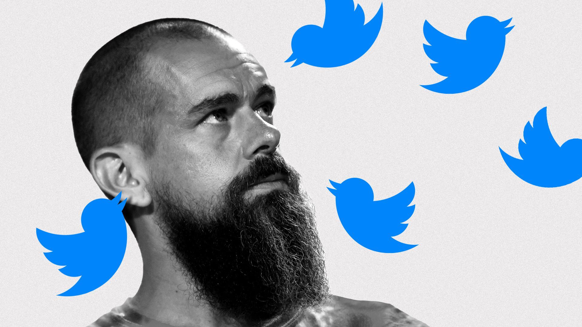 Photo illustration of Twitter CEO Jack Dorsey surrounded by Twitter icons