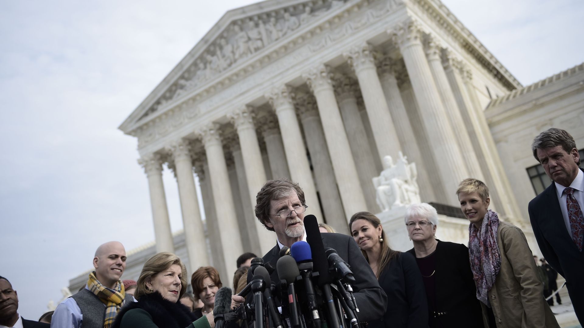 Jack Phillips, owner of 'Masterpiece Cakeshop' in Colorado outside the U.S. Supreme Court. Photo: Brendan Smialowski/AFP/Getty Images