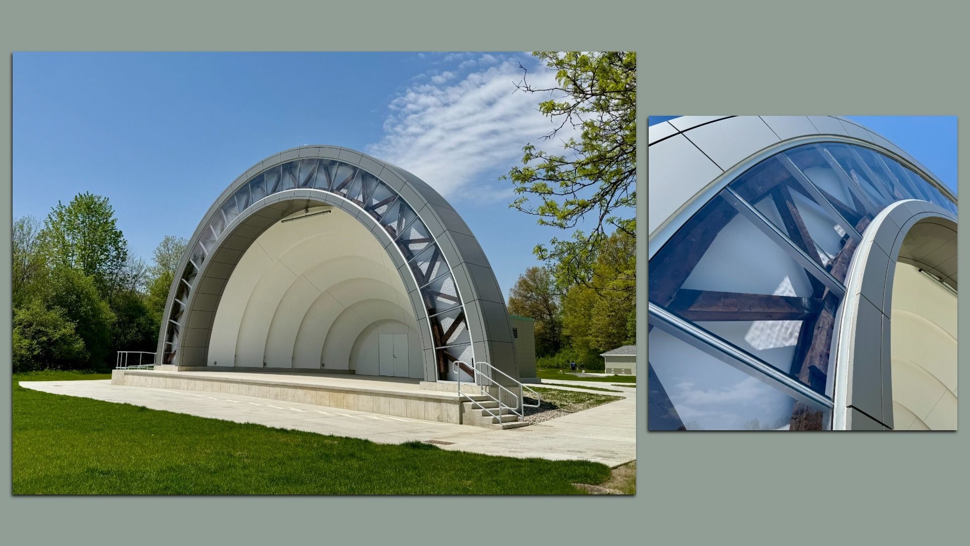 The bandshell by the dog park at Palmer Park, off 7 Mile Road. 