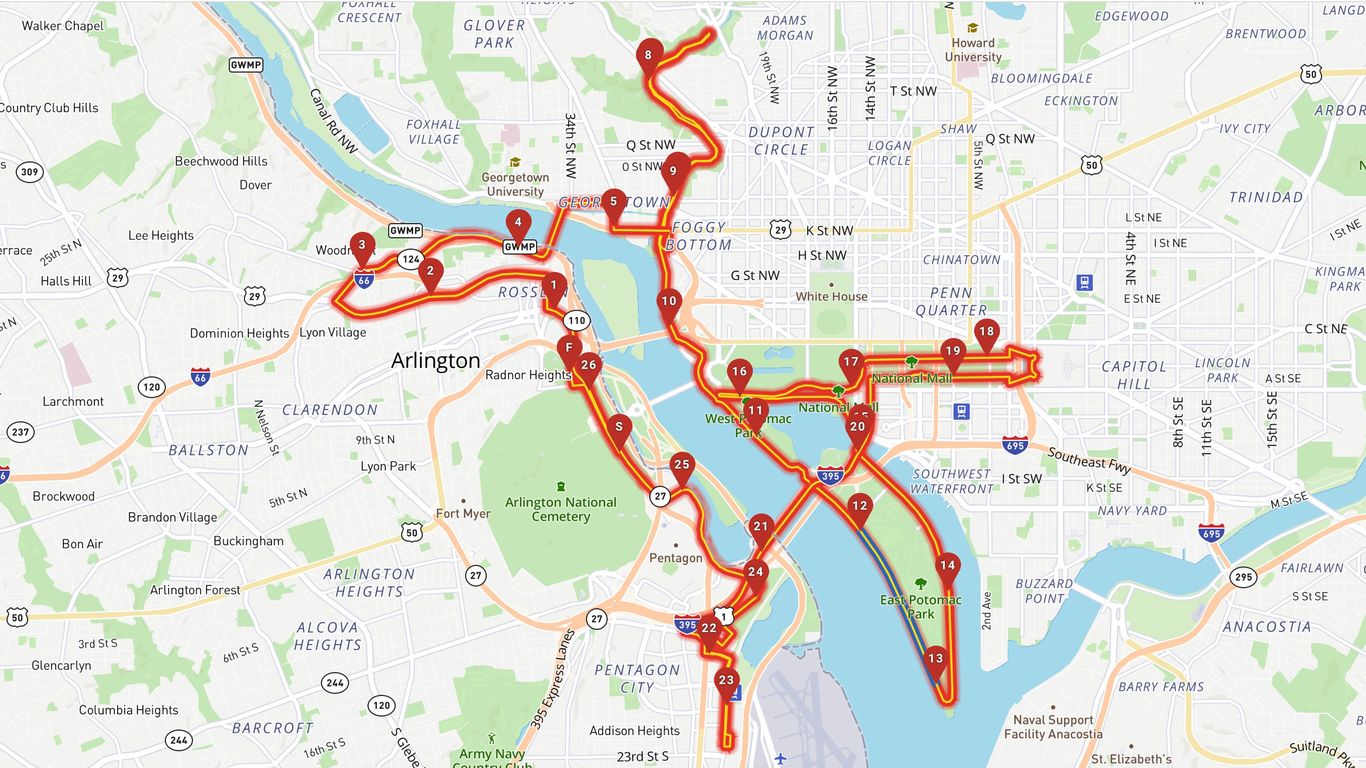 Marine Corps Marathon Guide Routes And Road Closures In DC Arlington Marine Corps Marathon Guide Routes And Road Closures In DC Arlington