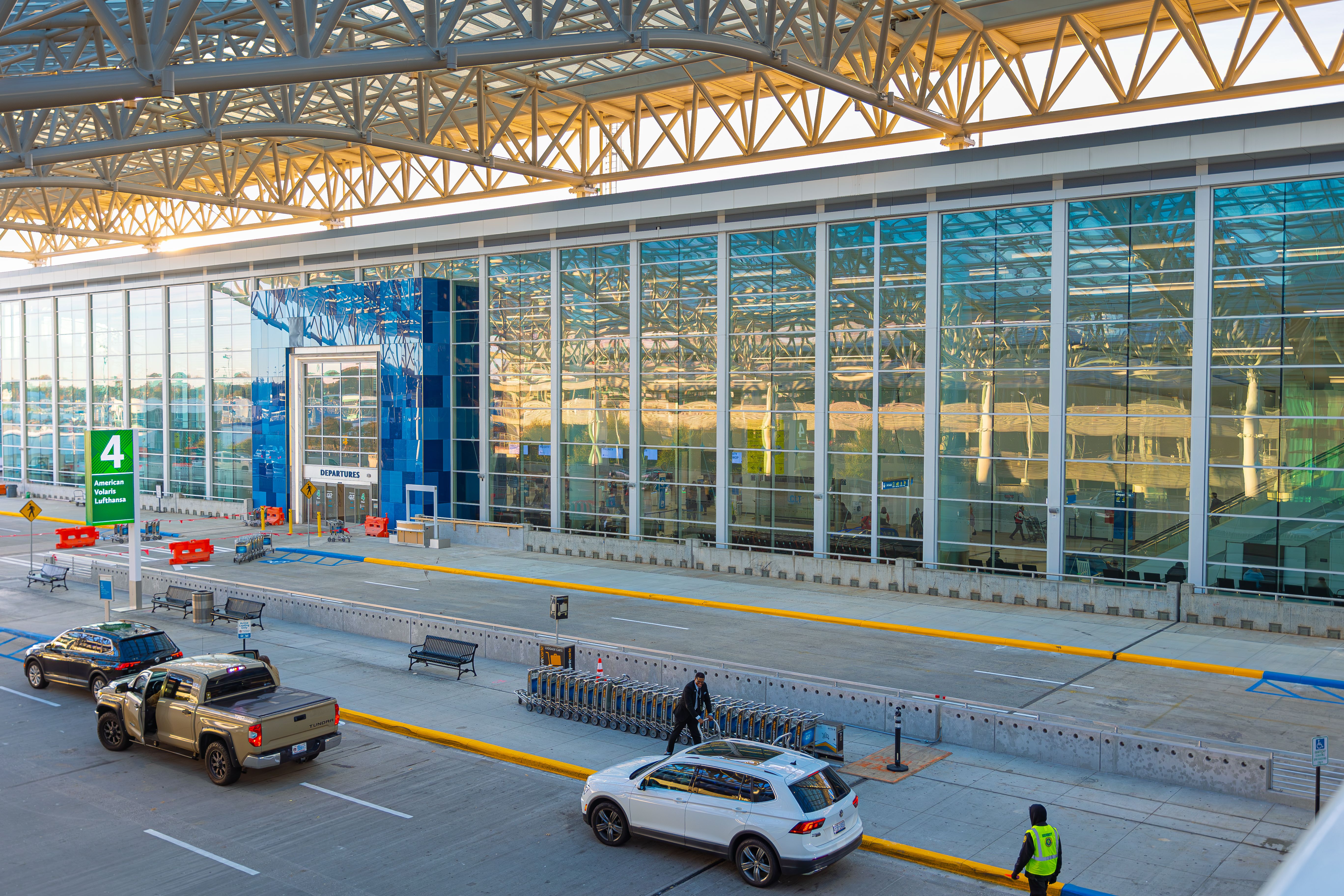Charlotte Douglas International Airport departures level.