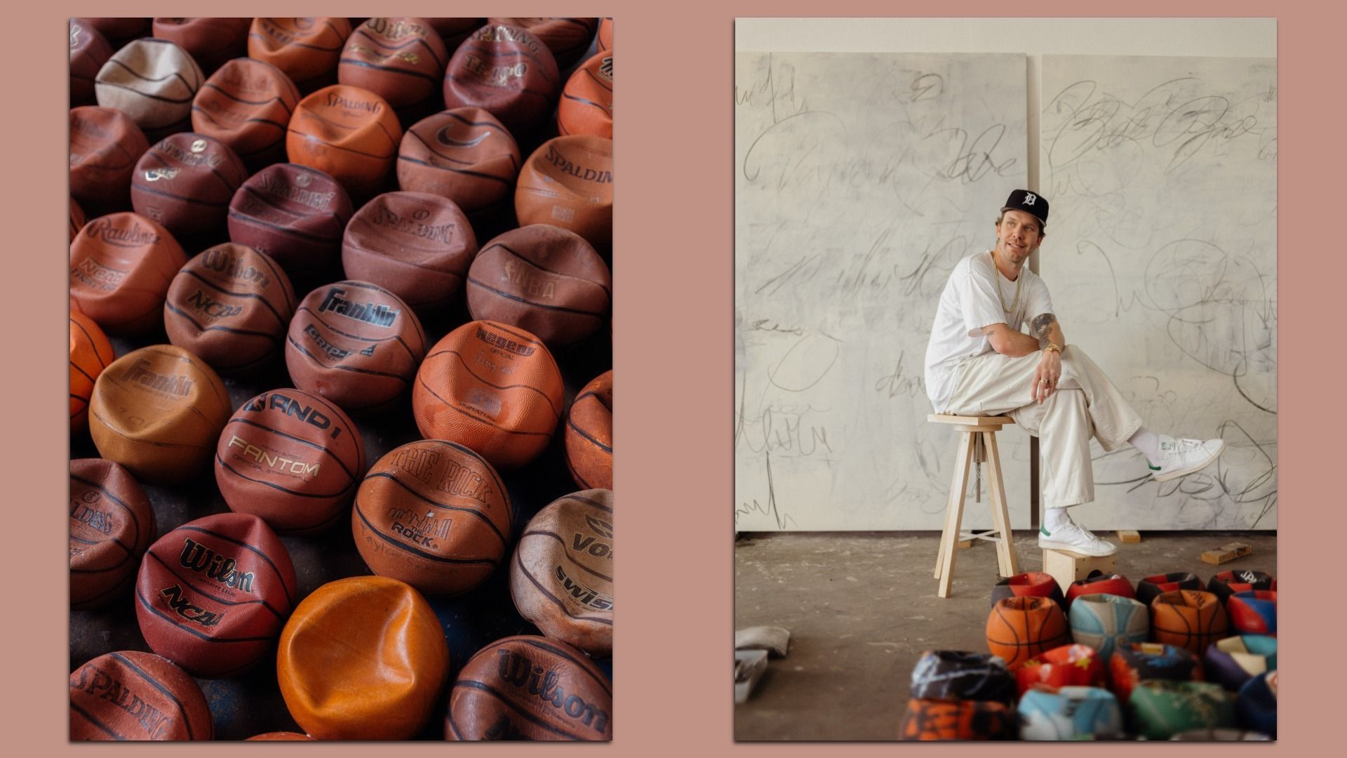 Basketball-based art and artist Tyrrell Winston. 