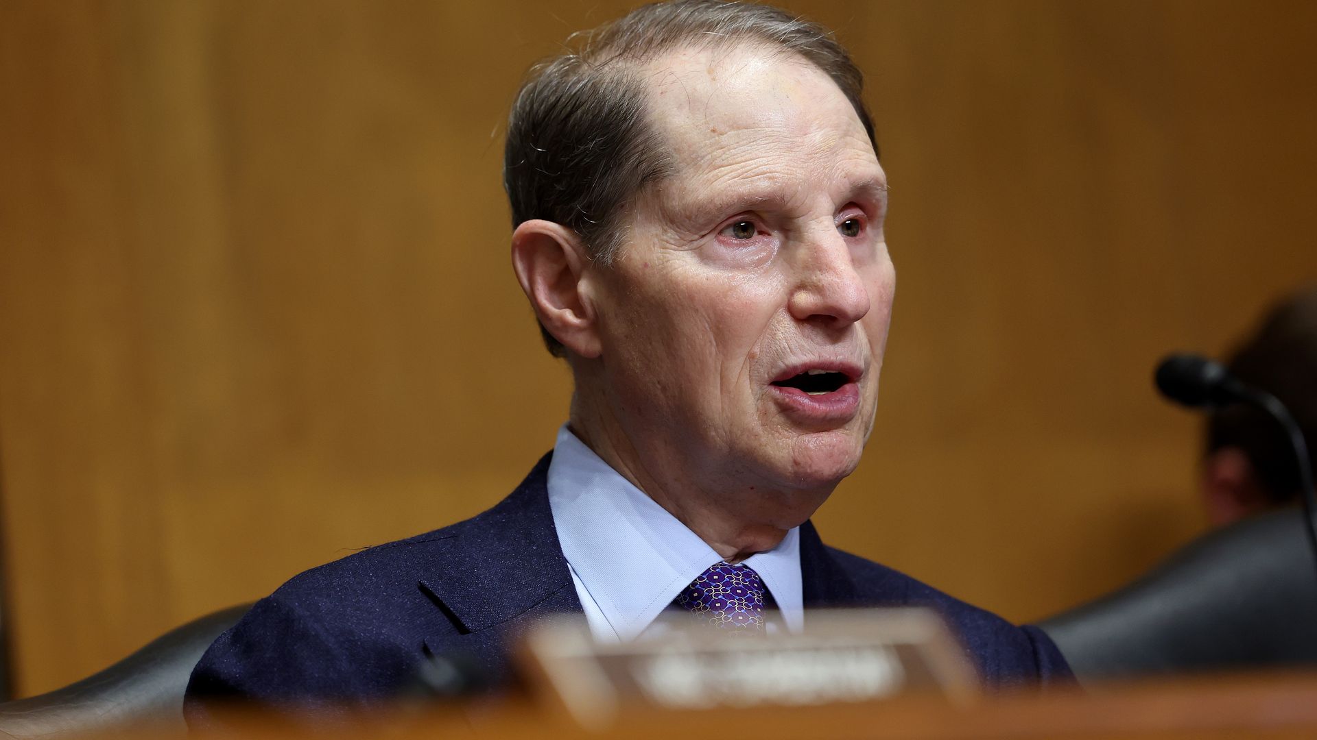 Senator Ron Wyden speaks at a hearing