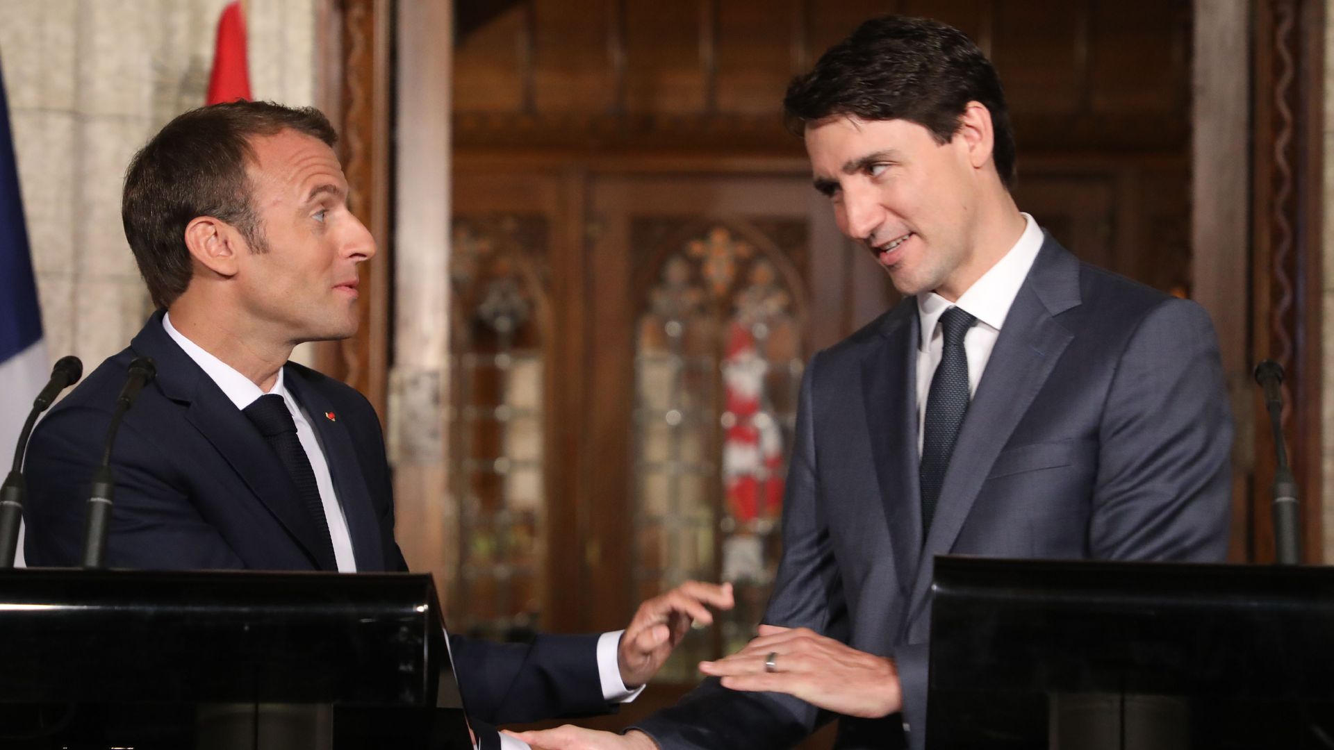 Justin Trudeau and Emmanuel Macron take on Trump's foreign ...