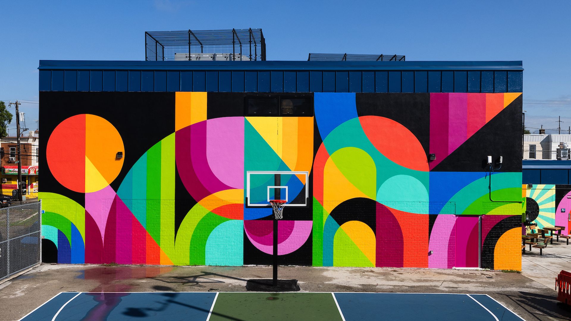 The mural on Heitzman Recreation Center