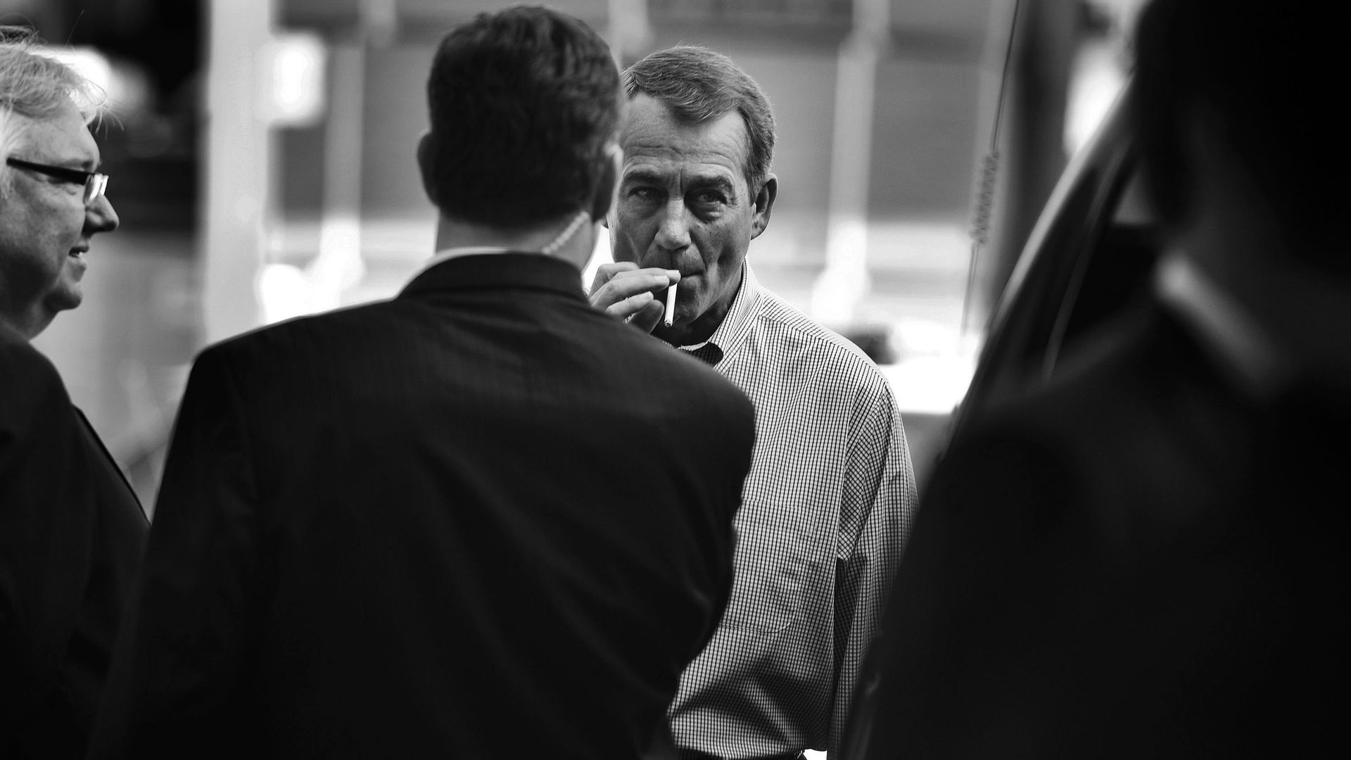 Then-House Minority Leader John Boehner is seen smoking a cigarette in 2010.